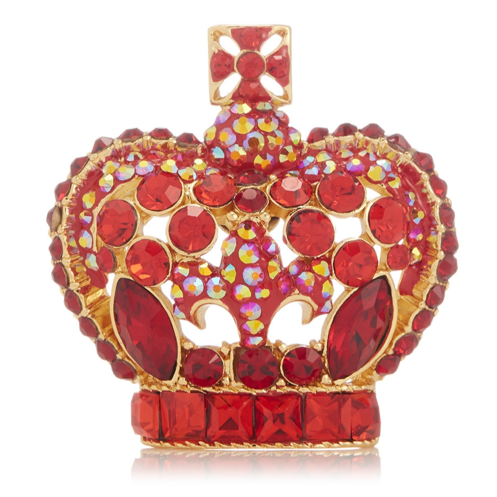 Butler & Wilson Crystal Crown & Fleur De Lis Brooch