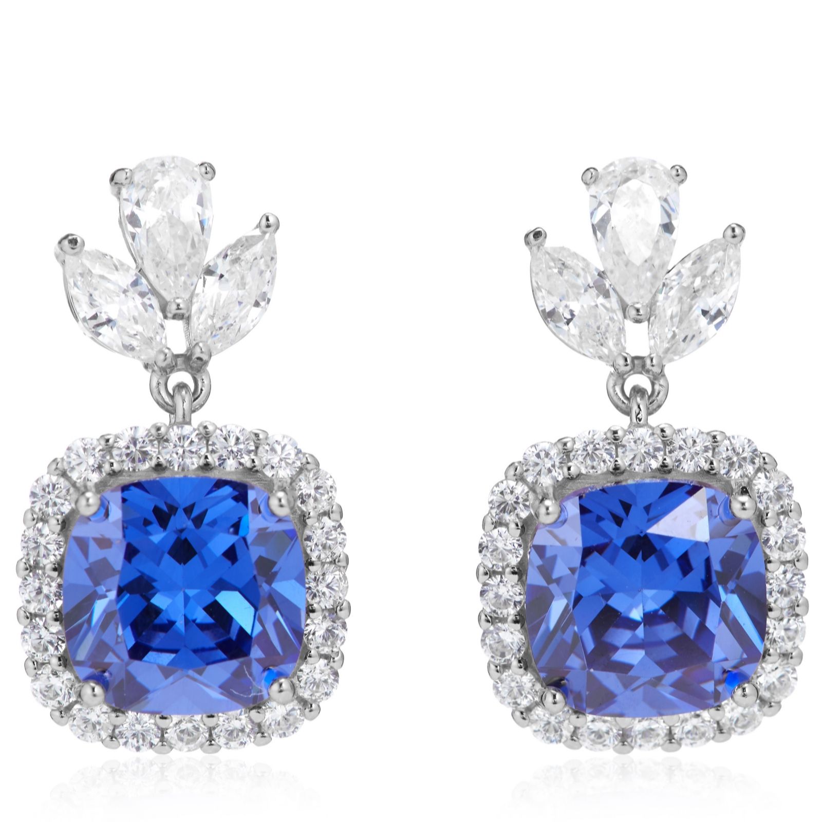 Diamonique 6.2ct tw Laurie Wickwire Drop Earrings Sterling Silver