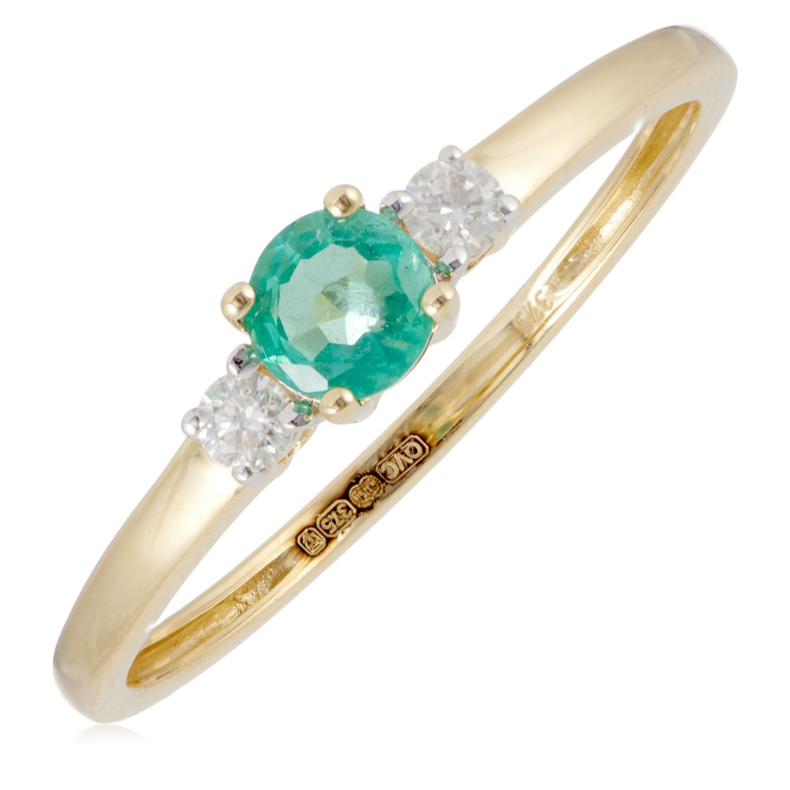 0.25ct Choice of Gemstone and Diamond Trilogy Ring 9ct Gold