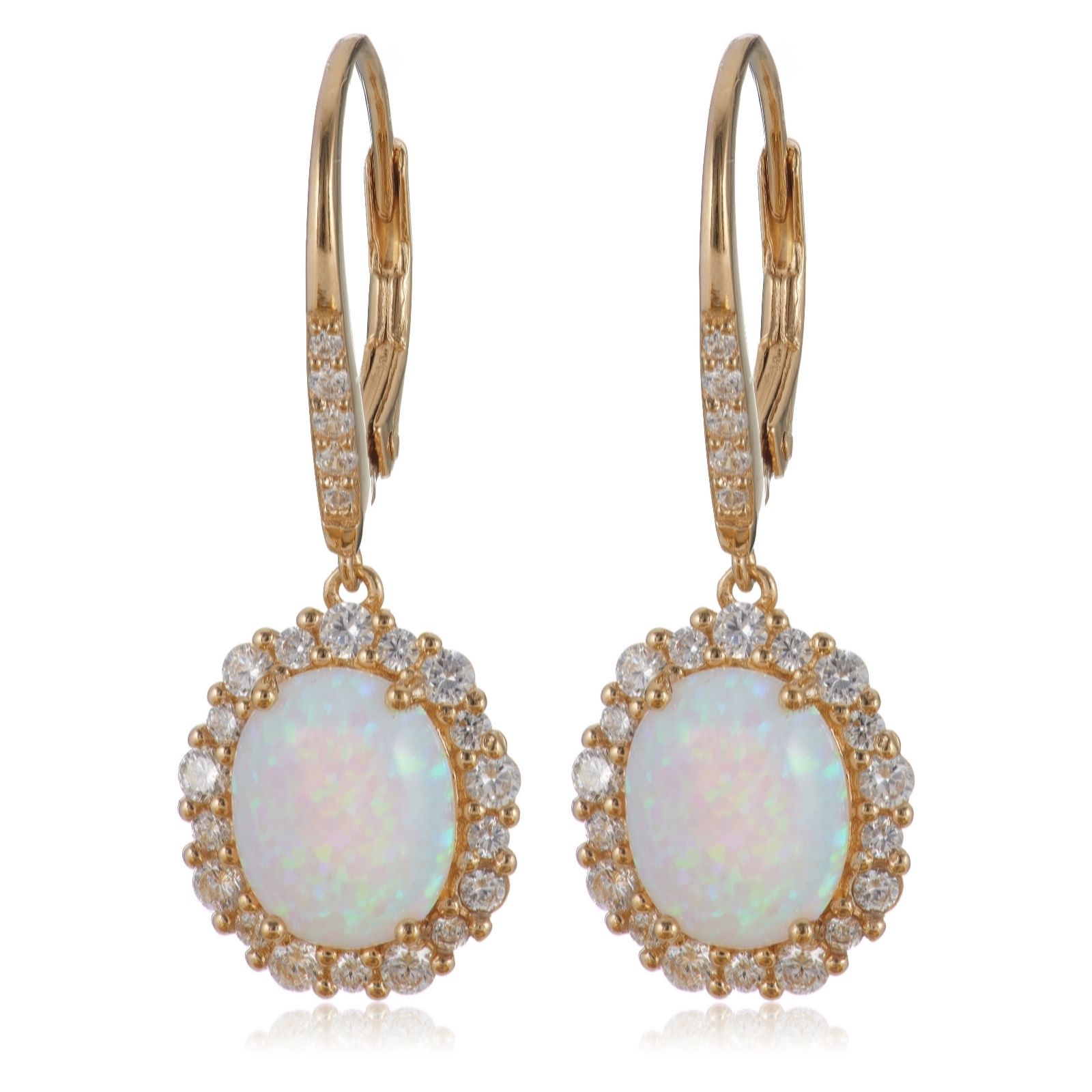 Diamonique 30th Anniversary 0.75ct tw Simulated Opal Leverback Earring