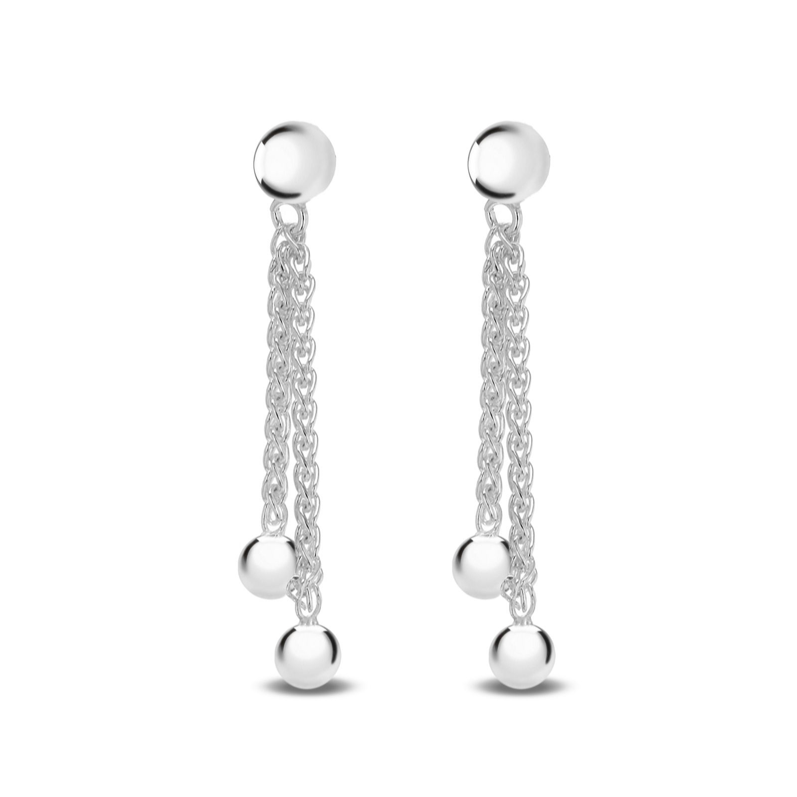 Faith & Brown Italian Crafted Sterling Silver Tassel & Ball Drop Ea...