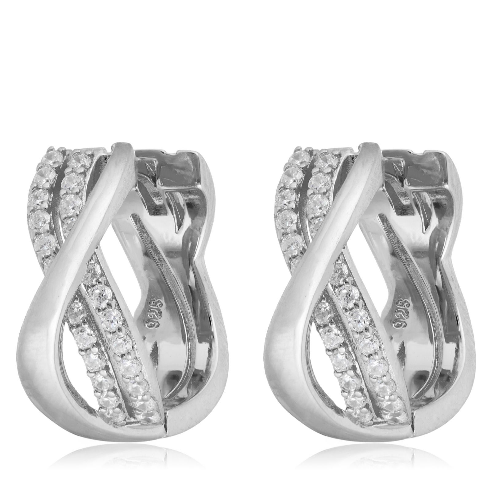 Diamonique 0.5ct tw Twist Earrings Sterling Silver
