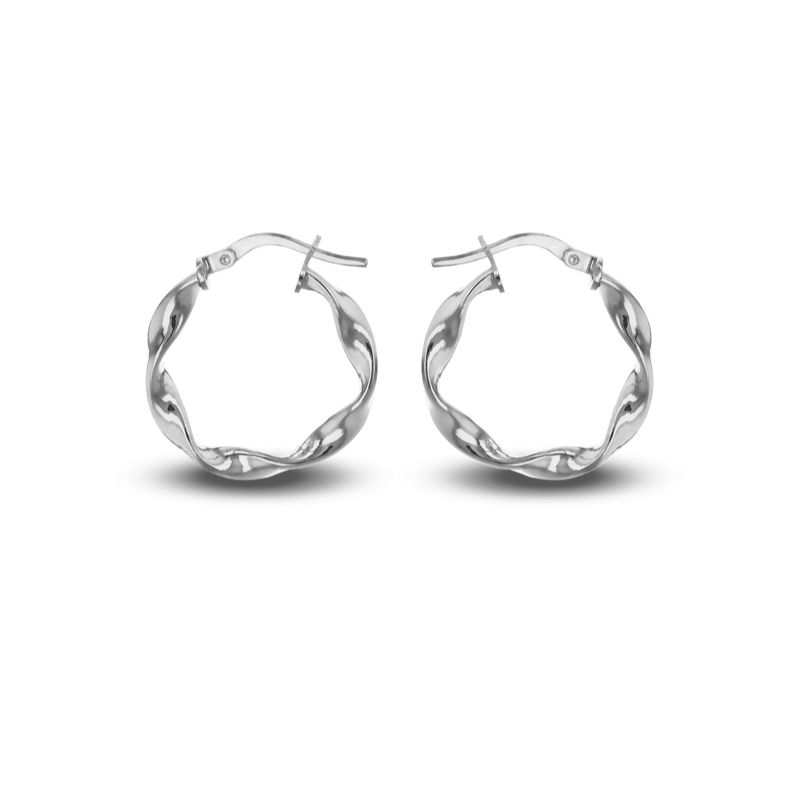 Faith & Brown Italian Crafted Sterling Silver Twisted Hoop Earrings...
