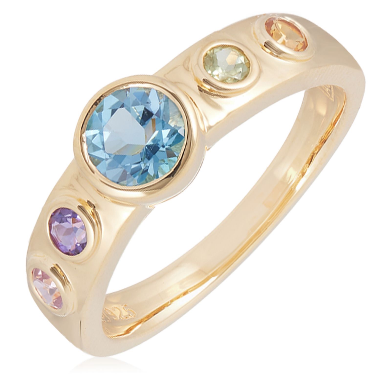 Affinity Gems 0.80ct Gemstone Swiss Set Band Ring Sterling Silver