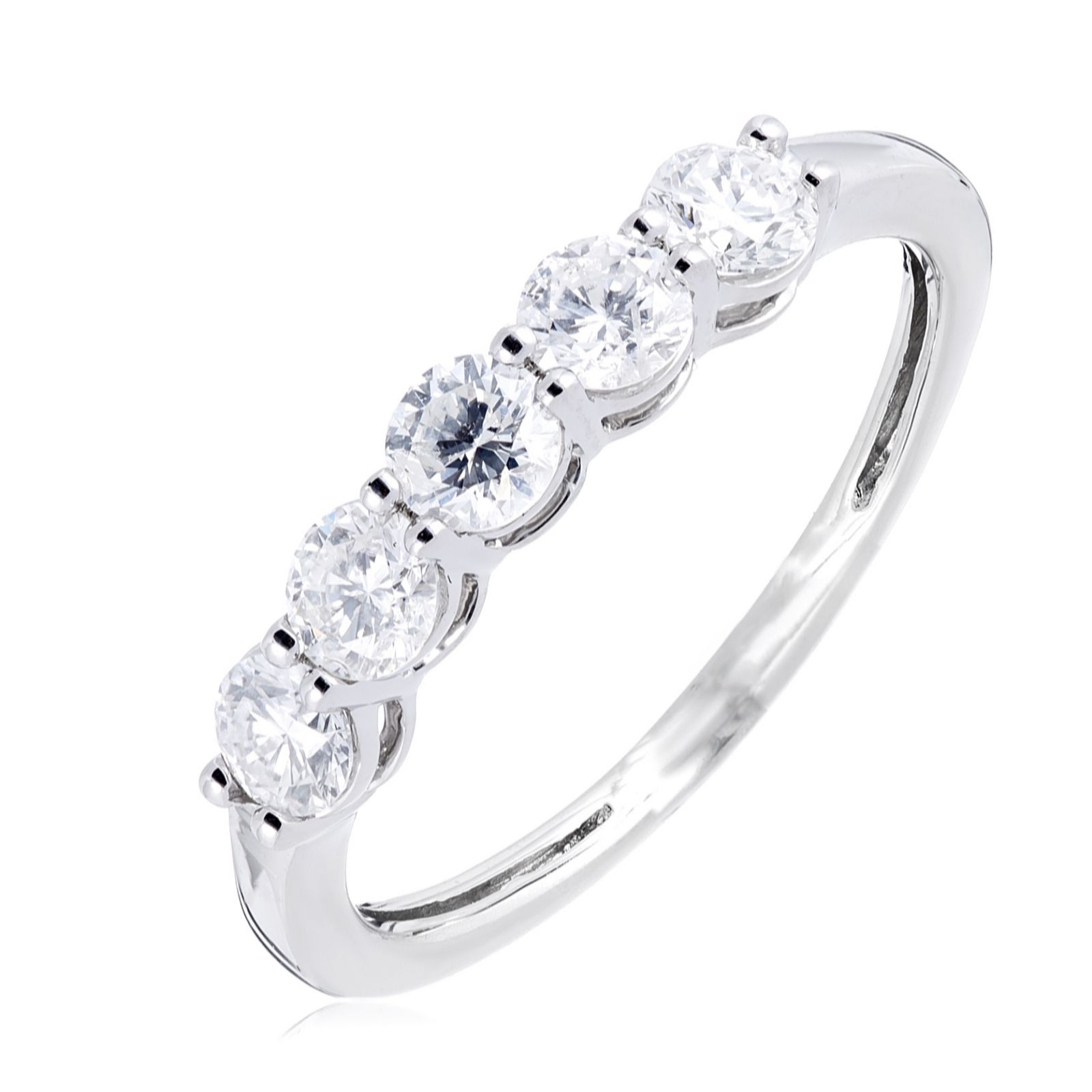 1.00ct Diamond 5 Stone Eternity Ring Platinum