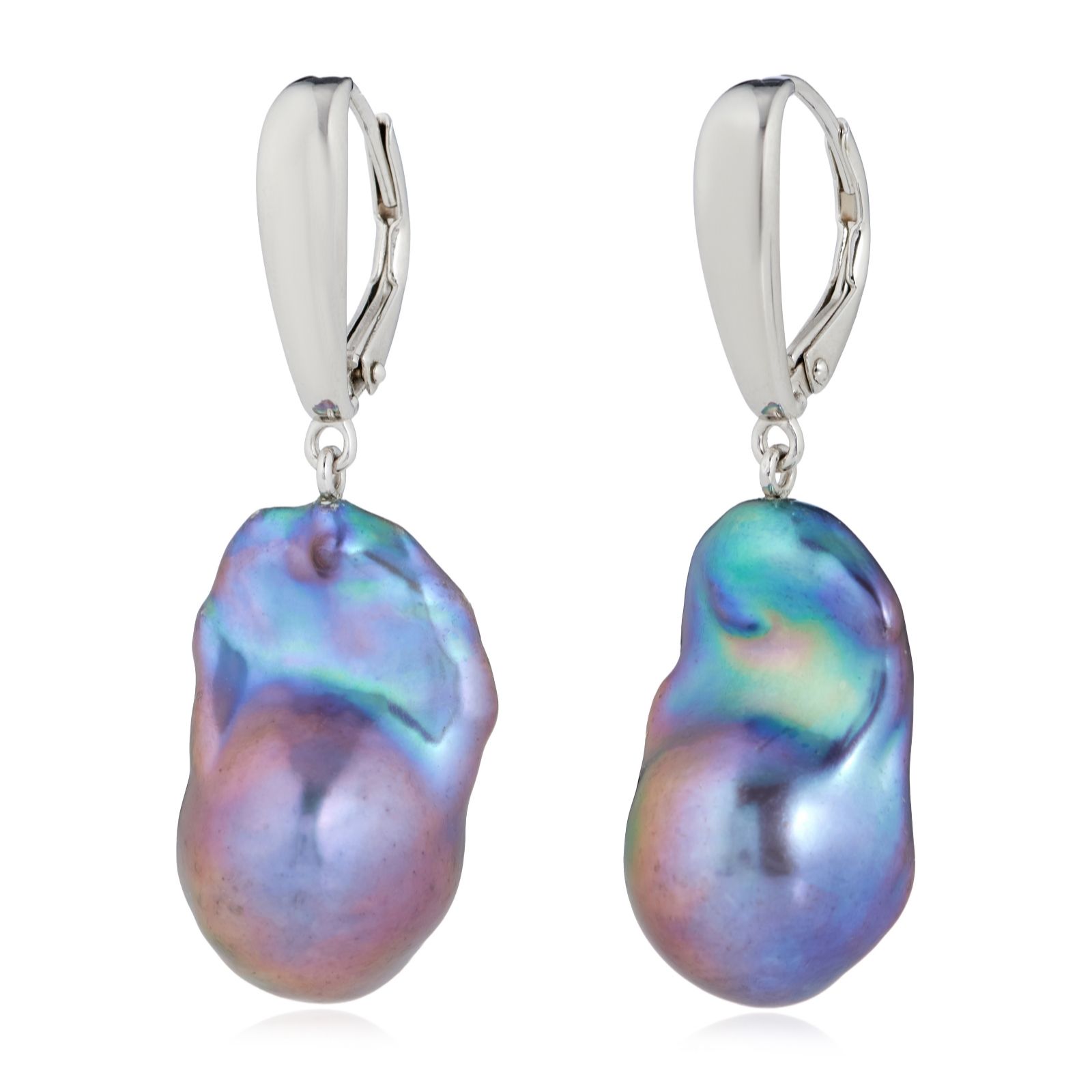 Larapearl Silver Lara Pearl Private Reserve 13Mm Nucleated Baroque Pearl Earring Ste...