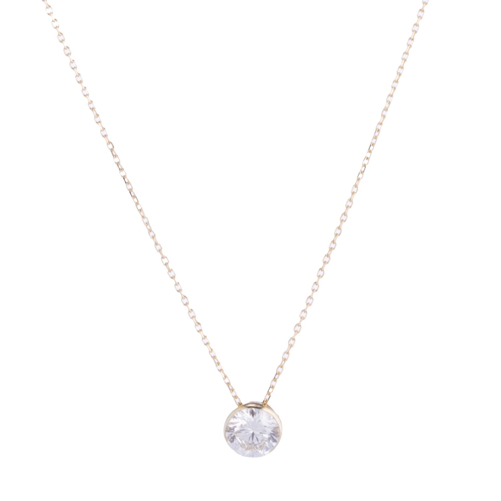 Fire Light 1ct Lab Grown Diamond Invisible Setting Pendant & Chain...