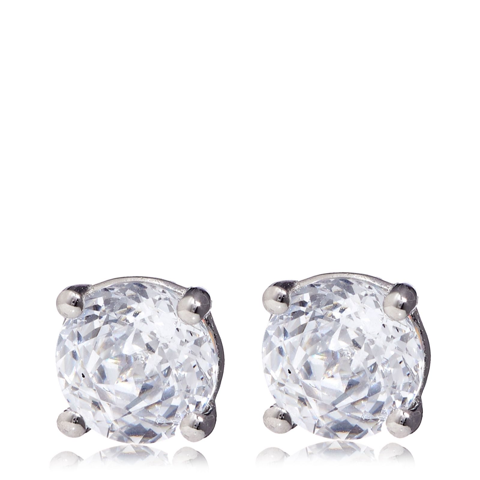Diamonique 1.8ct tw Rose Cut Stud Earrings Sterling Silver