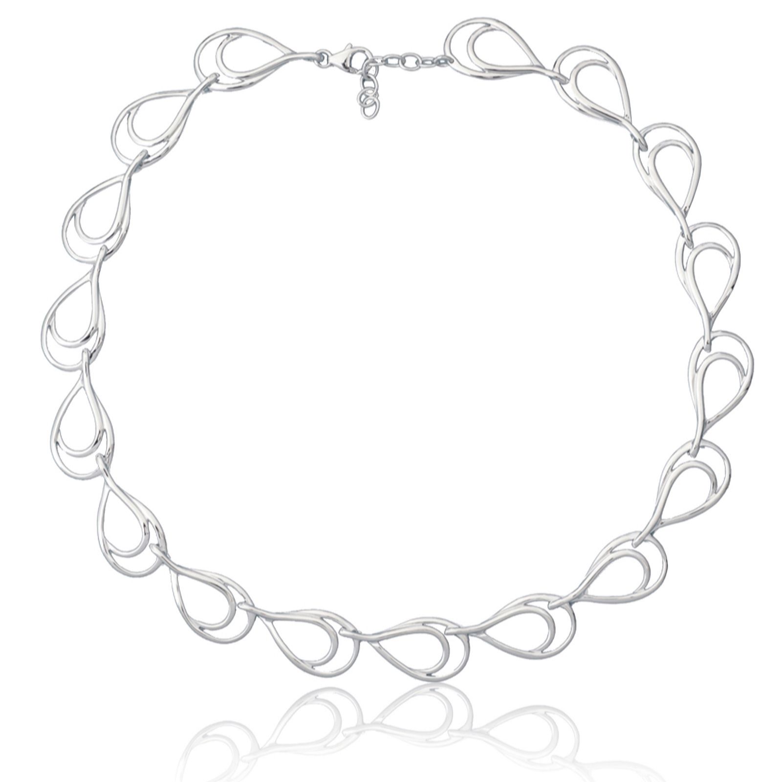 Nina B Double Open Link Necklace Sterling Silver