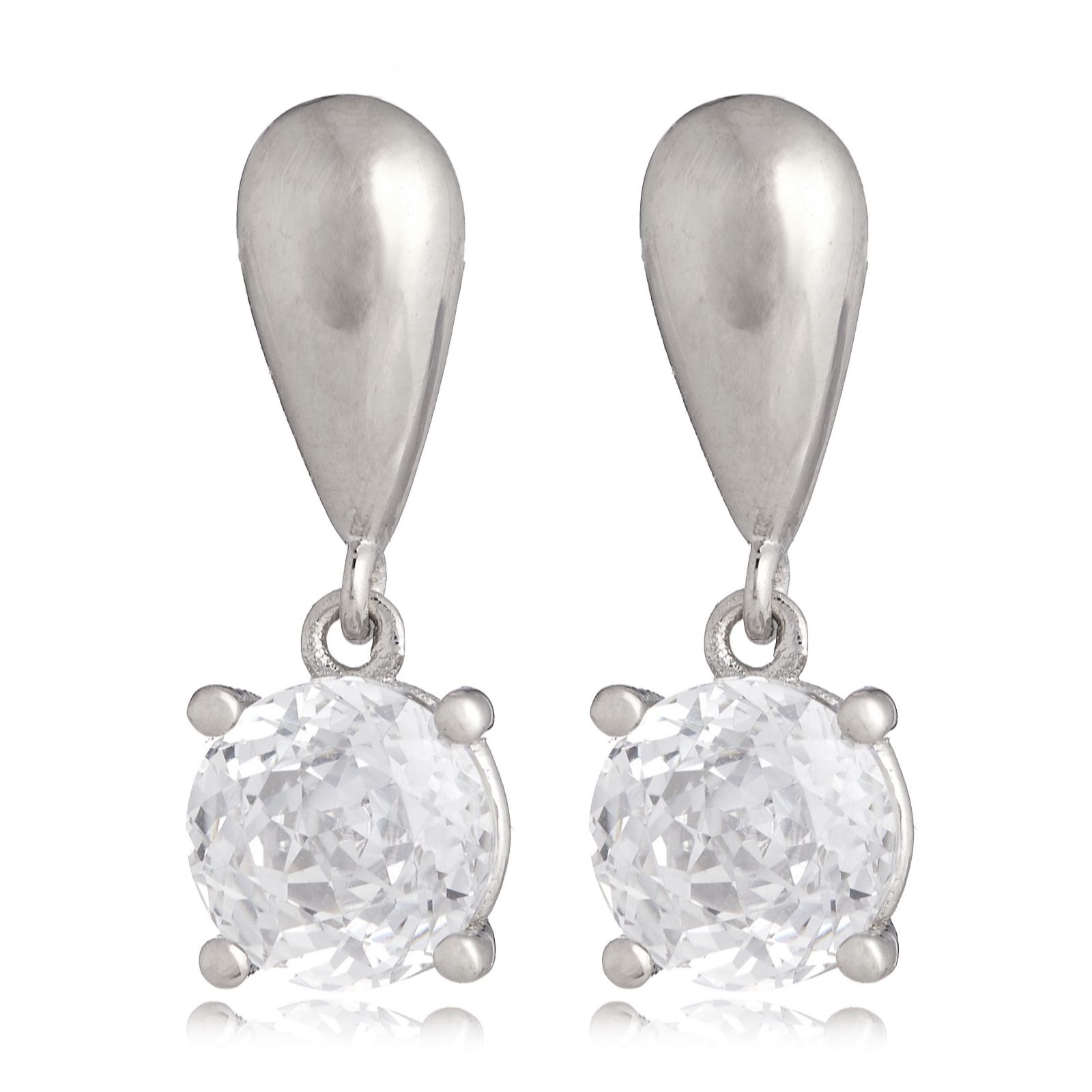 Diamonique 1.8ct tw Rose Cut Drop Earrings Sterling Silver