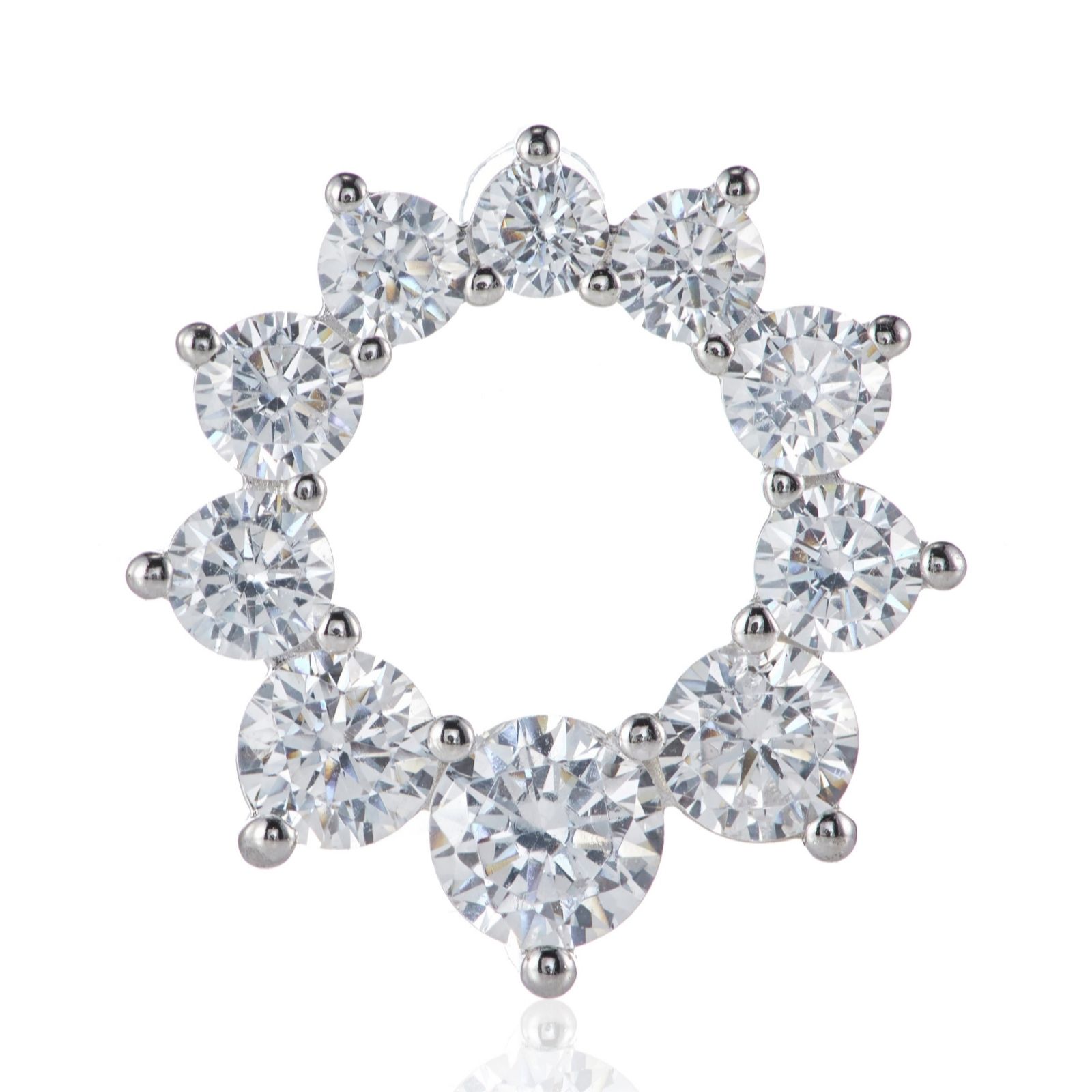 Diamonique 1.34 ct tw Scalloped Stud Earring Sterling Silver