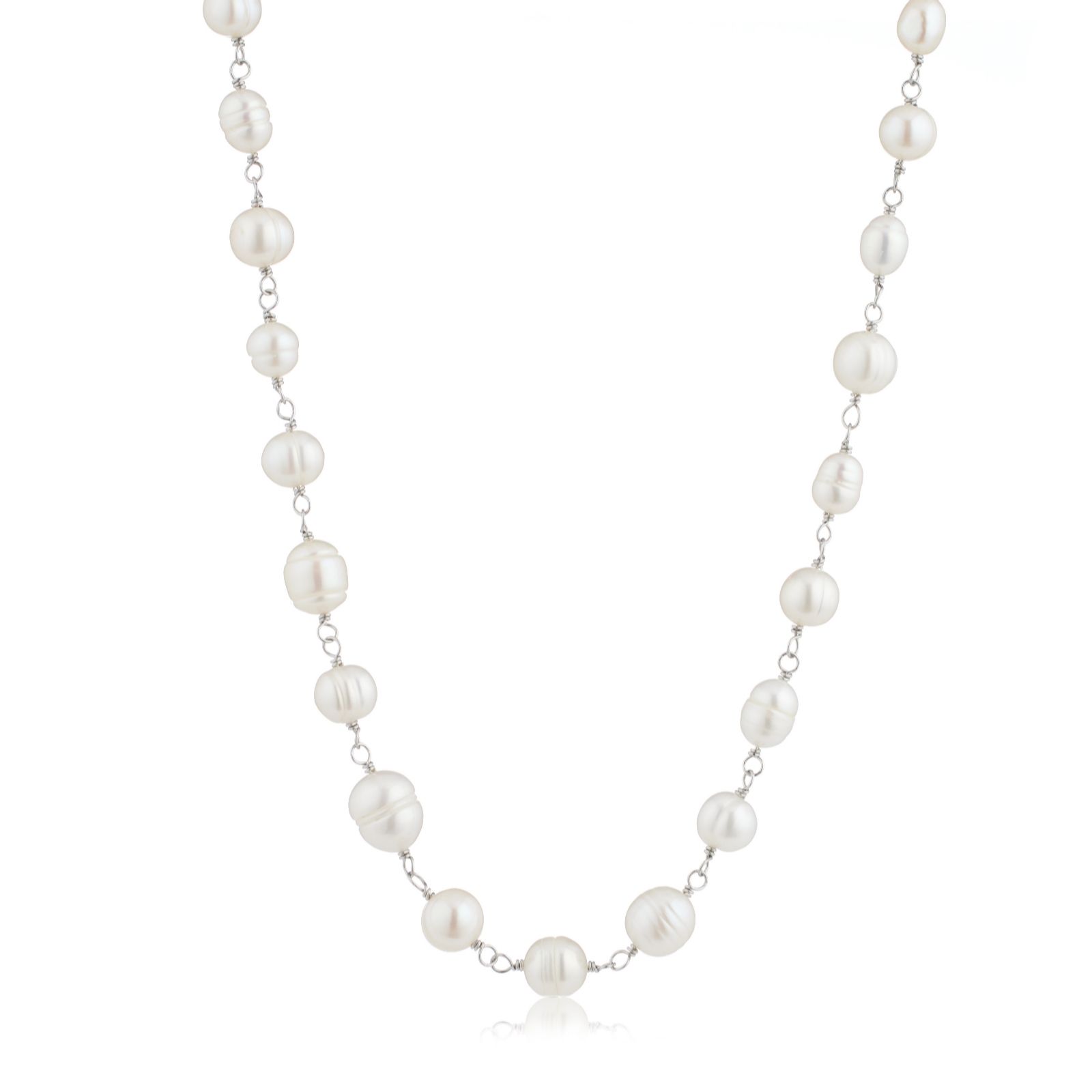 Larapearl English Garden Lara Pearl 5-10Mm Pearl Pourri Necklace Stainless Steel