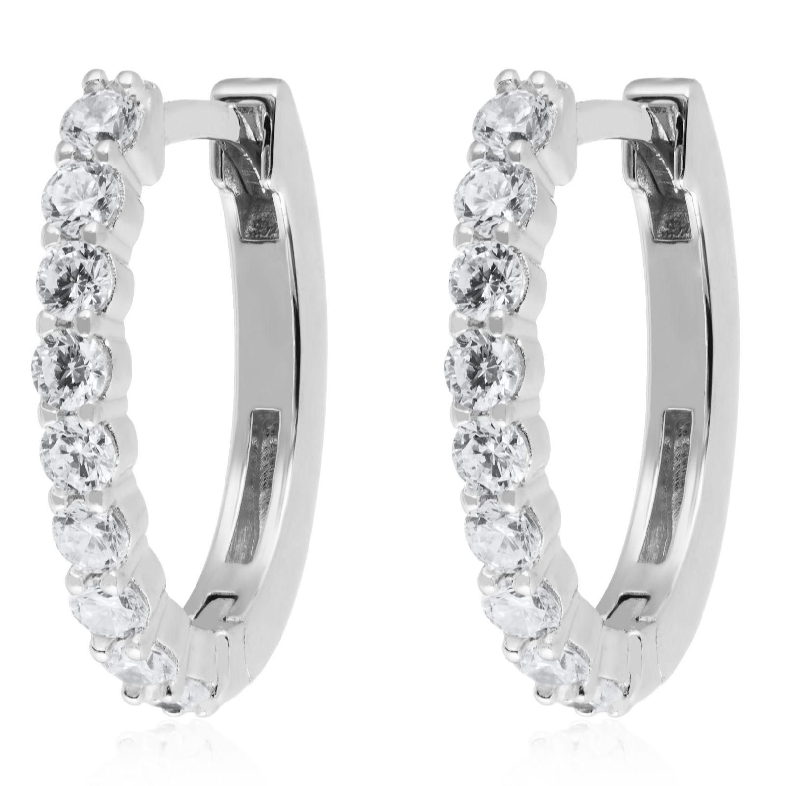 Diamonique 0.54ct tw Hoop Earrings Sterling Silver