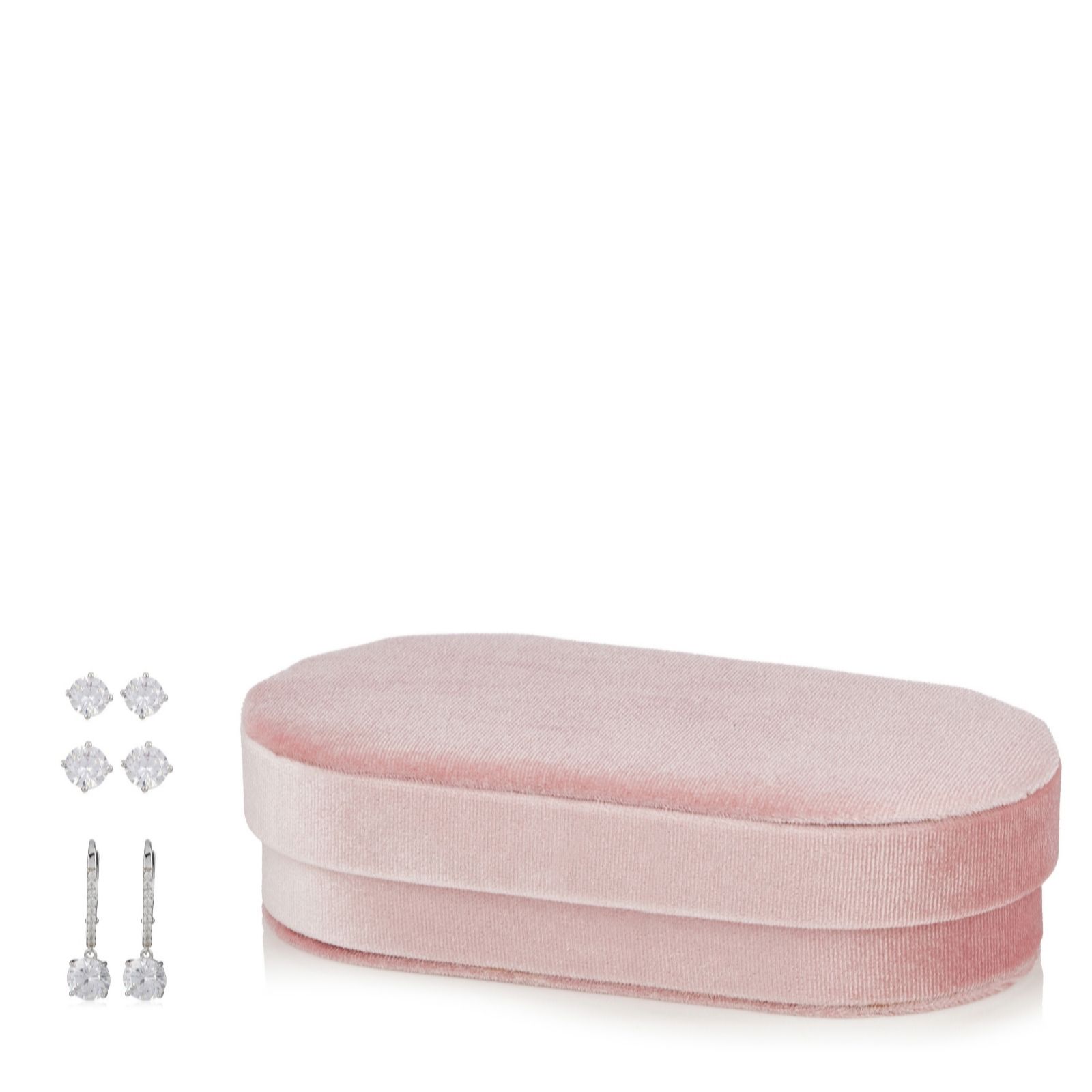 Diamonique 12.5ct tw Earring Set in Velvet Jewellery Box Sterling S...