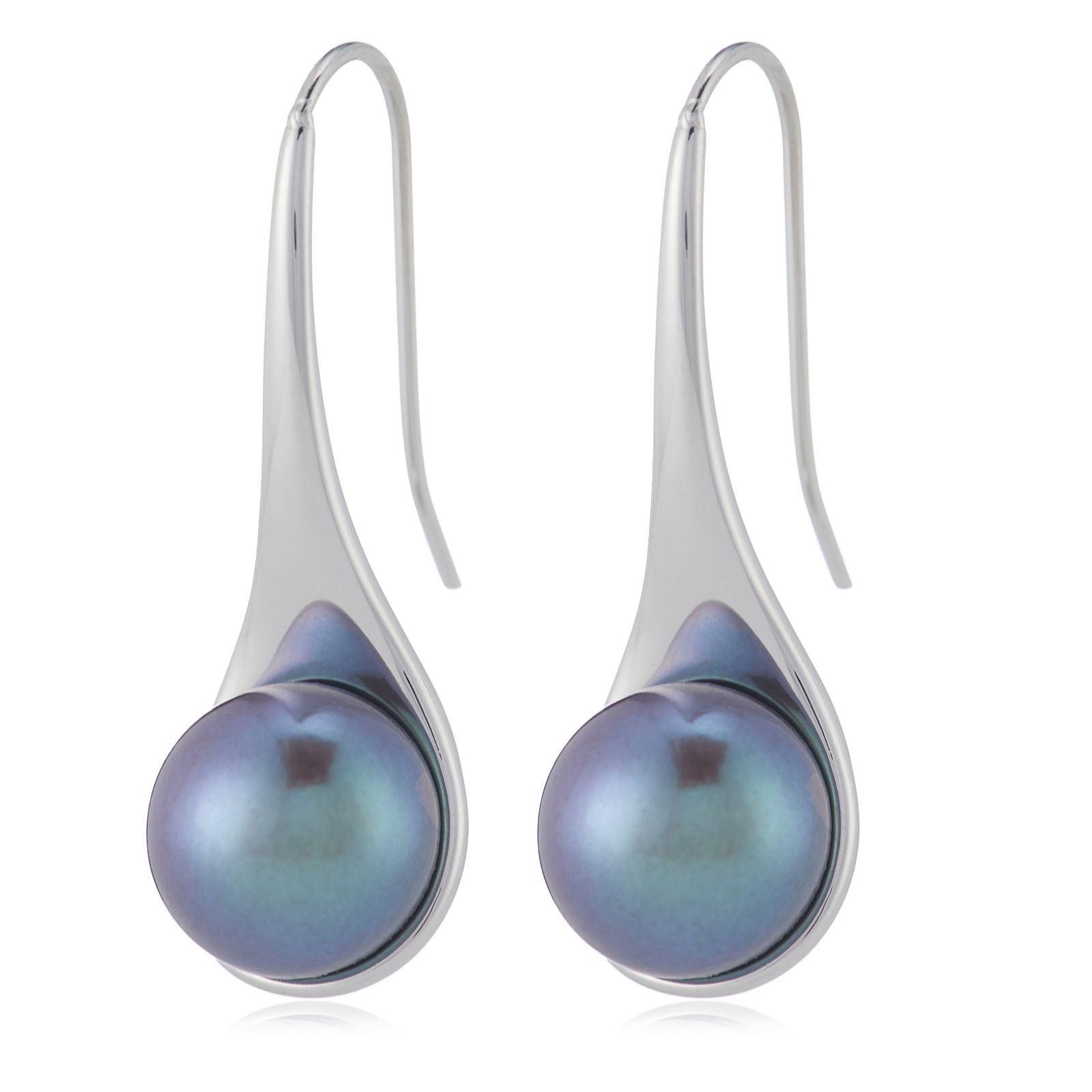 Lara Pearl 9mm Button Pearl Drop Earring Stainless Steel