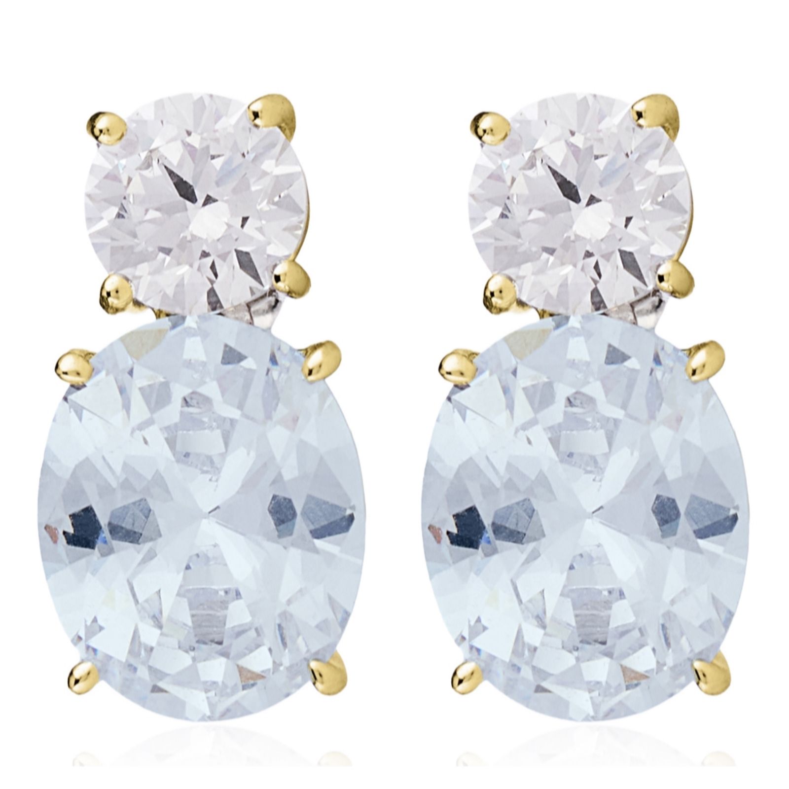 Diamonique 7.4ct tw Oval Stud Earrings Sterling Silver