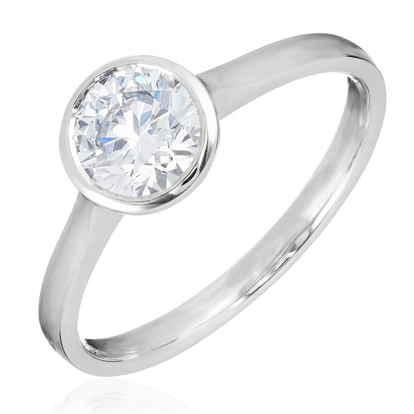 Fire Light 1.1ct Lab Grown Diamond Bezel Set Solitaire Ring Platinum