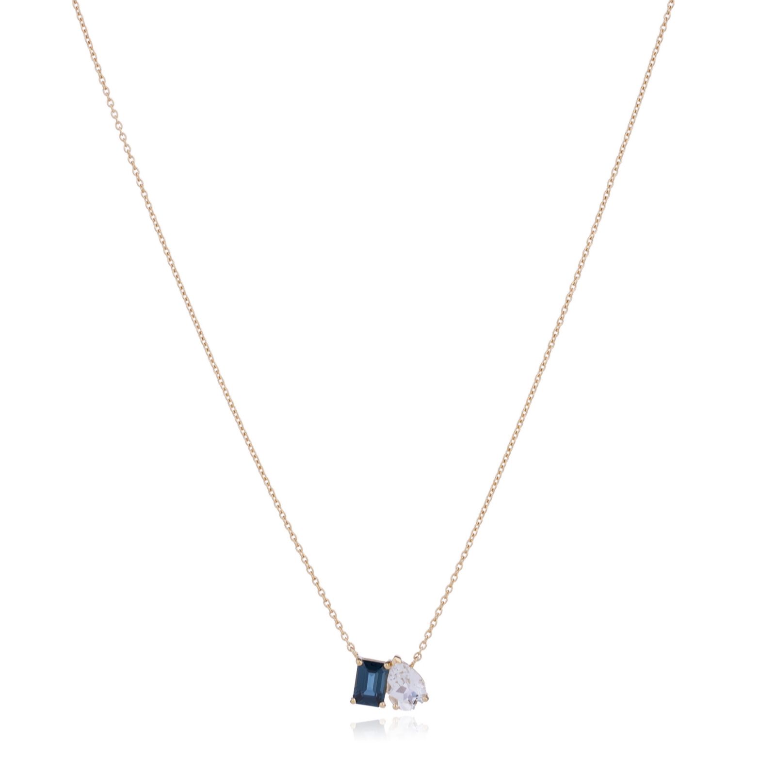 Semi Precious Gemstone Toi et Moi Pendant & Chain