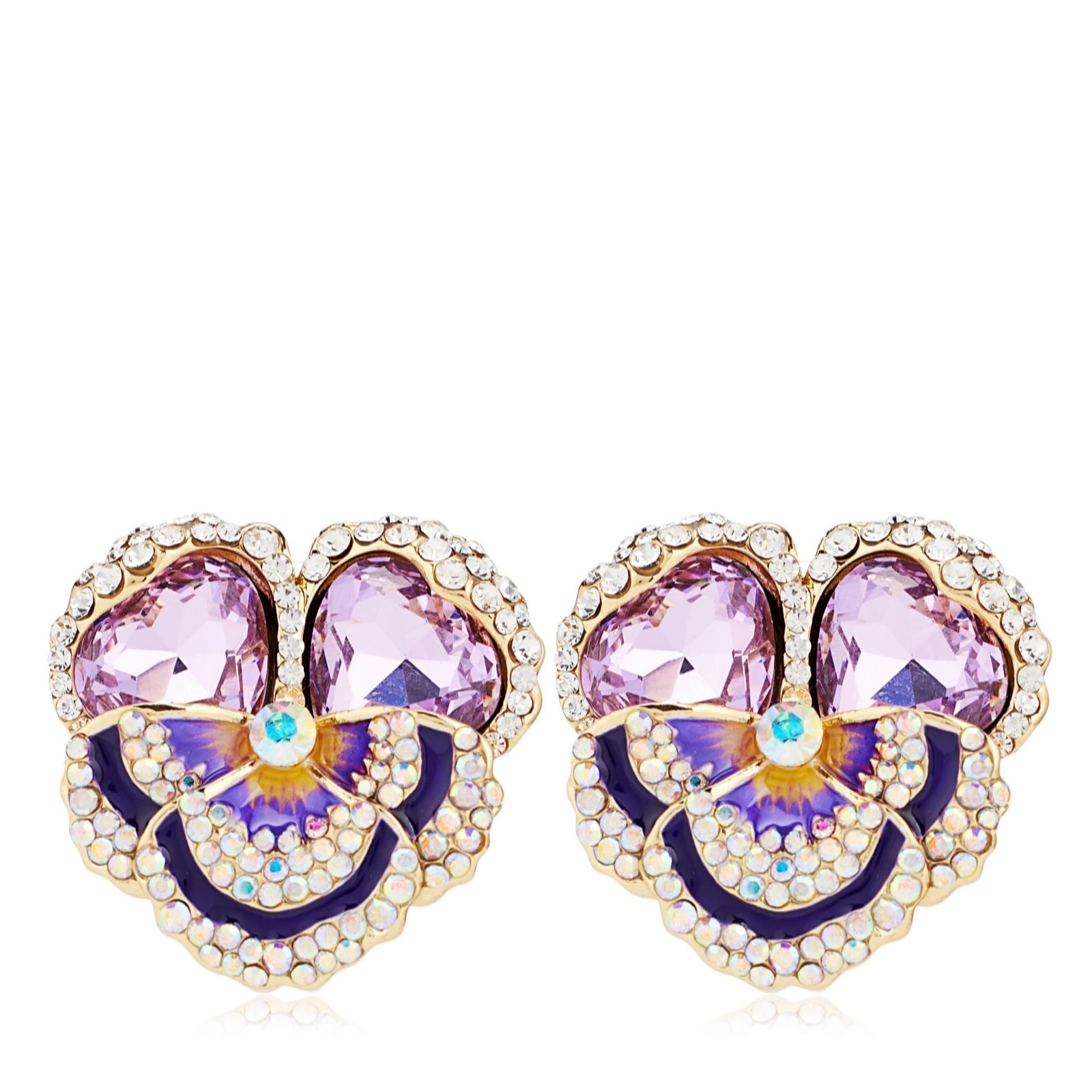 Butler & Wilson Jewellery Purple Butler & Wilson Pansy Earrings