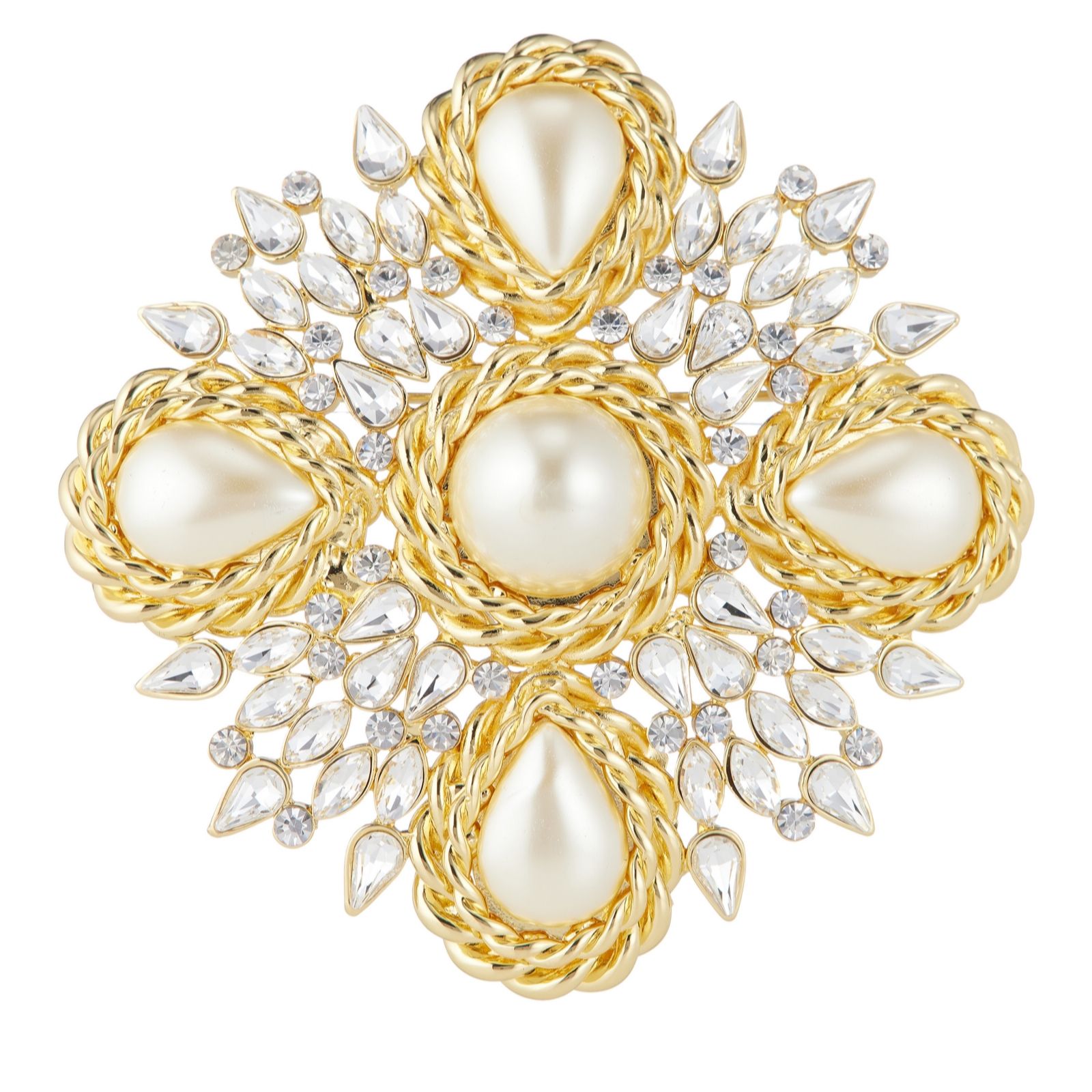 Butler & Wilson Jewellery Butler & Wilson French Style Crystal And Pearl Brooch