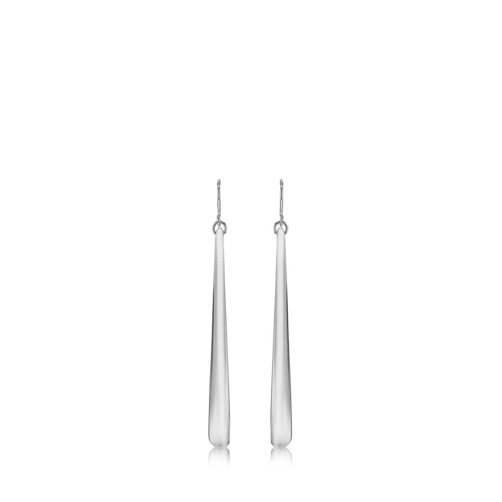 Faith & Brown Sterling Silver Long Tapered Drop Earrings 85.5mm