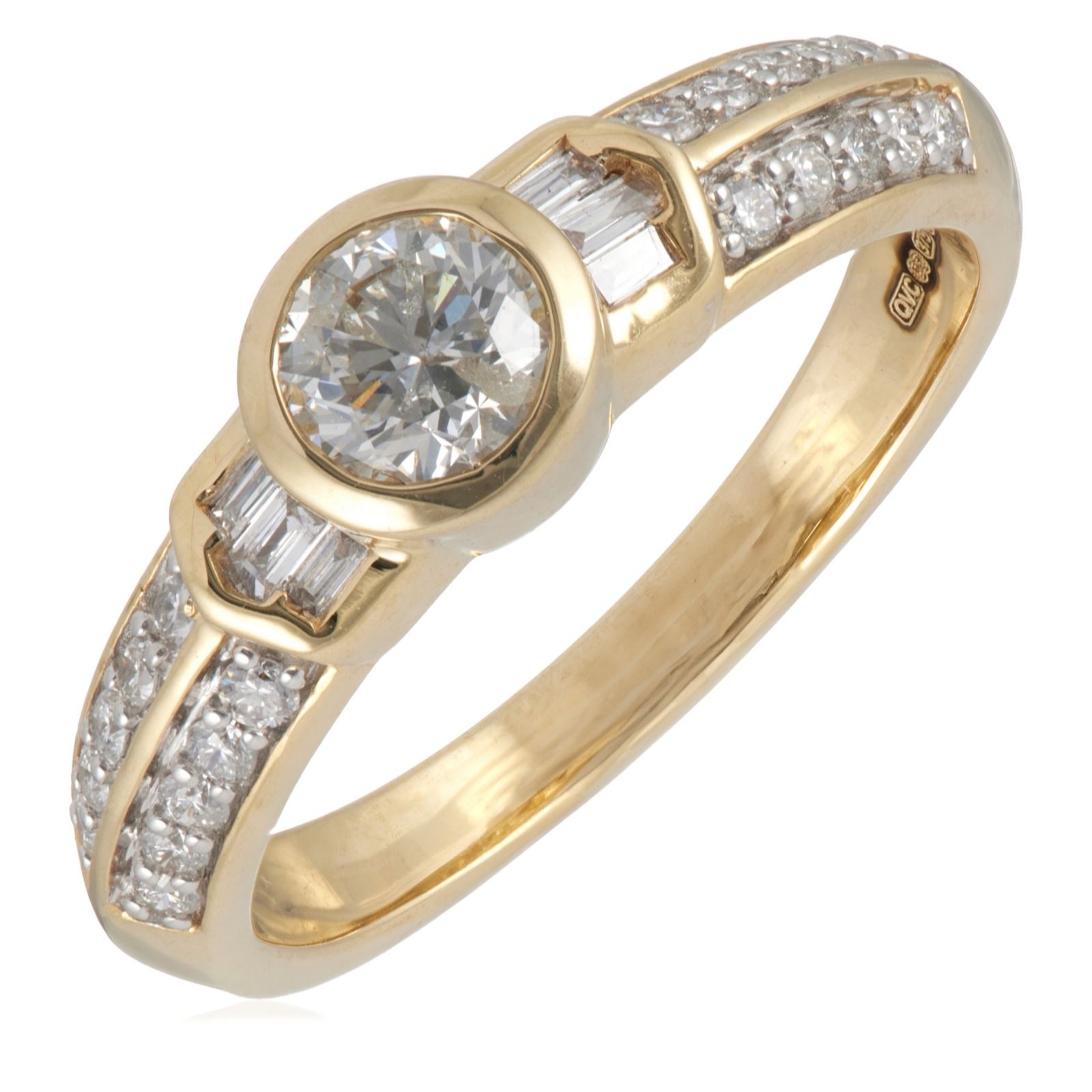 0.75ct Diamond Mixed Cut Bezel Set Ring 9ct Gold