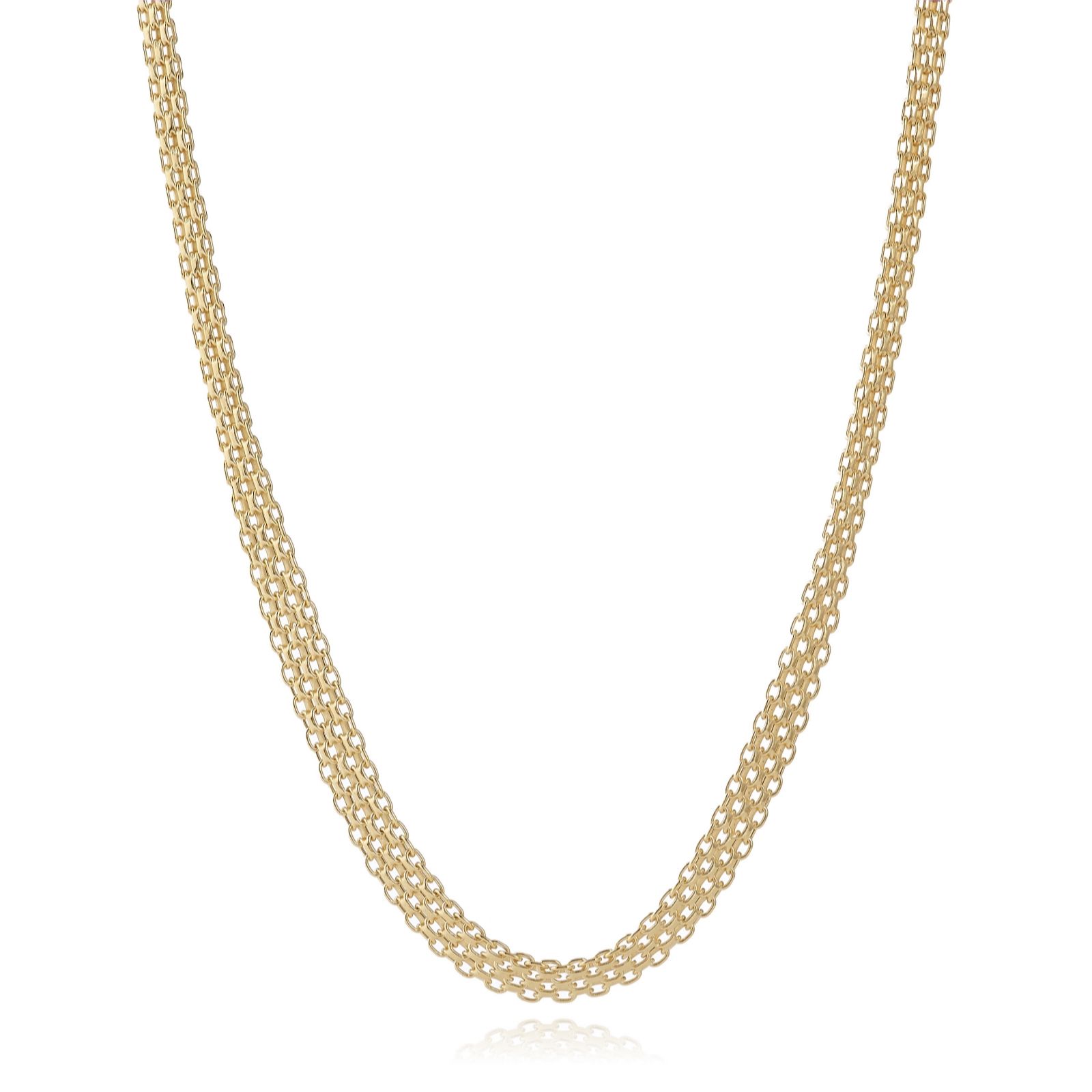 GOLD 9ct Yellow Gold 3.5mm-6mm Graduated Bismark Chain 6.46g