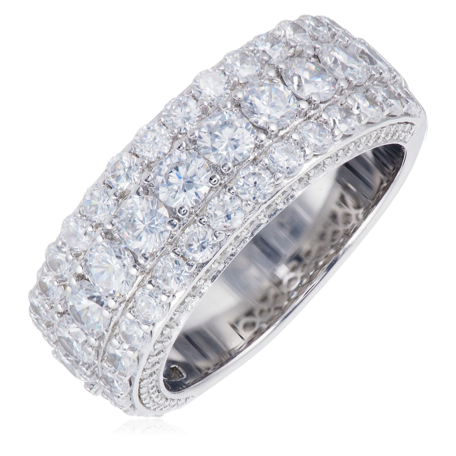 Diamonique 3.6ct tw Band Ring Sterling Silver