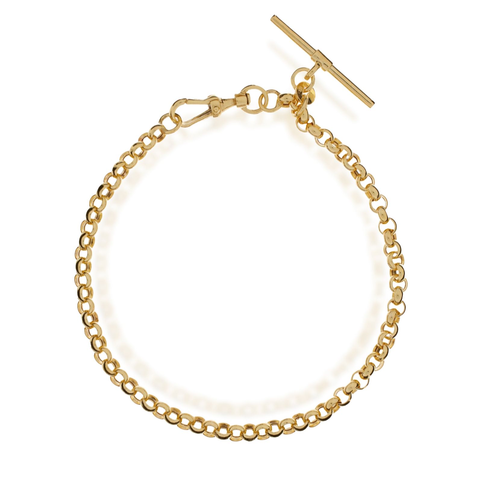GOLD 9ct Yellow Gold Belcher Chain T Bar Bracelet 3.52