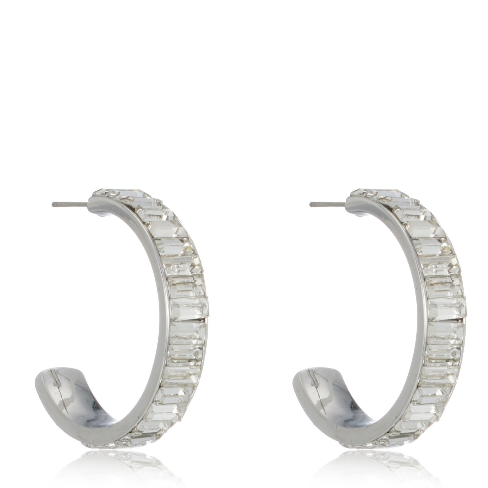 Butler & Wilson Baguette Crystal Hoop Earrings