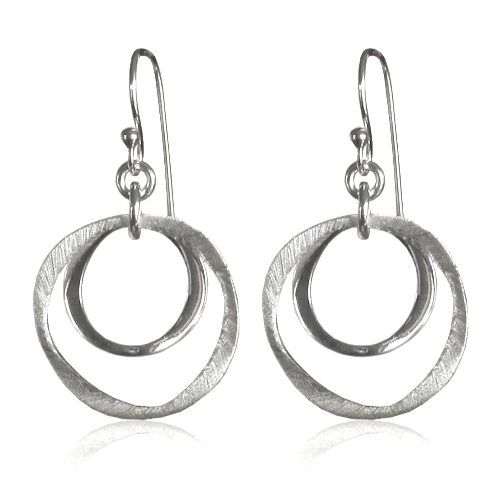 Nina B Sterling Silver Open Circle Drop Earrings