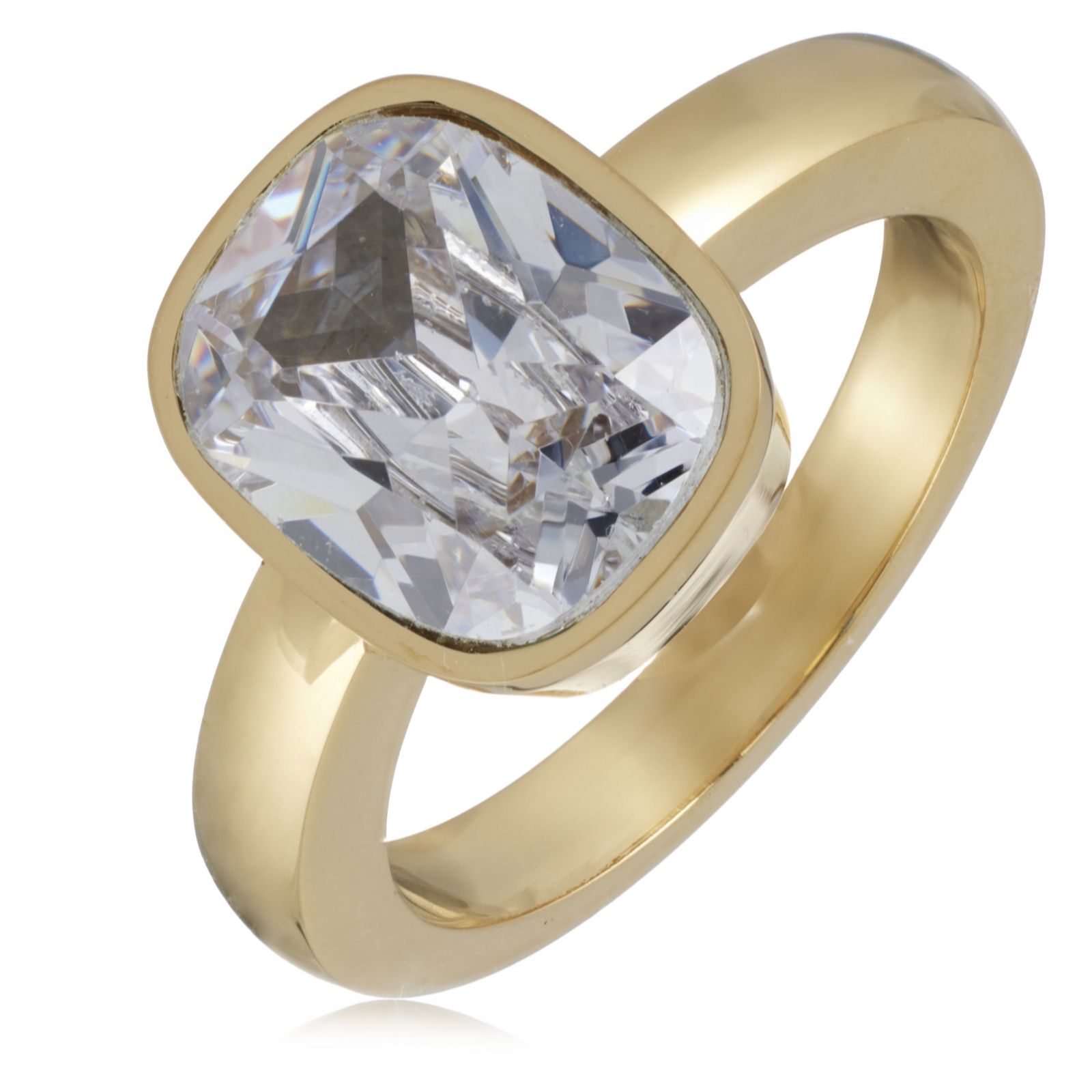 Steel by Diamonique Cushion Cut Ring Stainless Steel