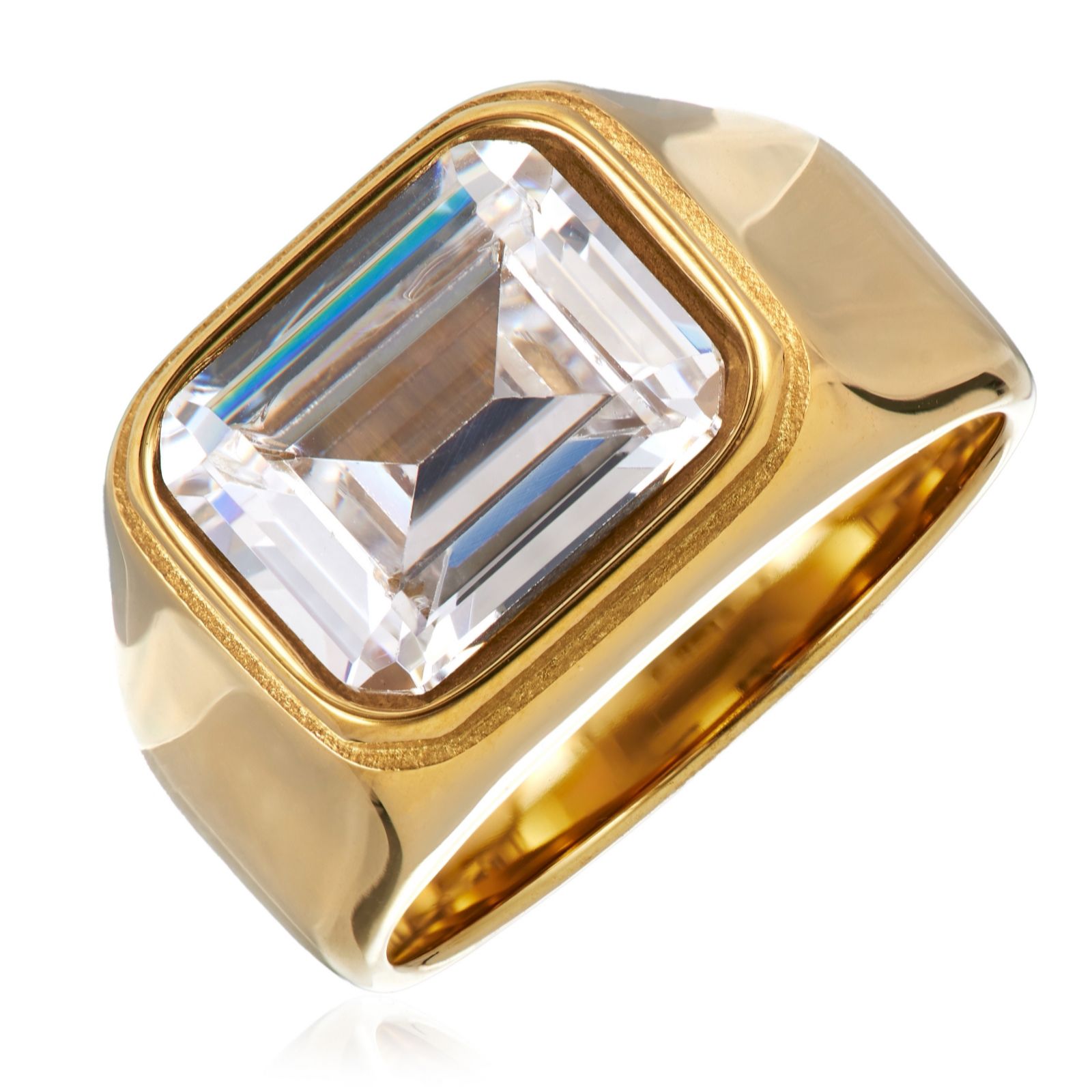 Steel by Diamonique Emerald Cut Ring Stainless Steel