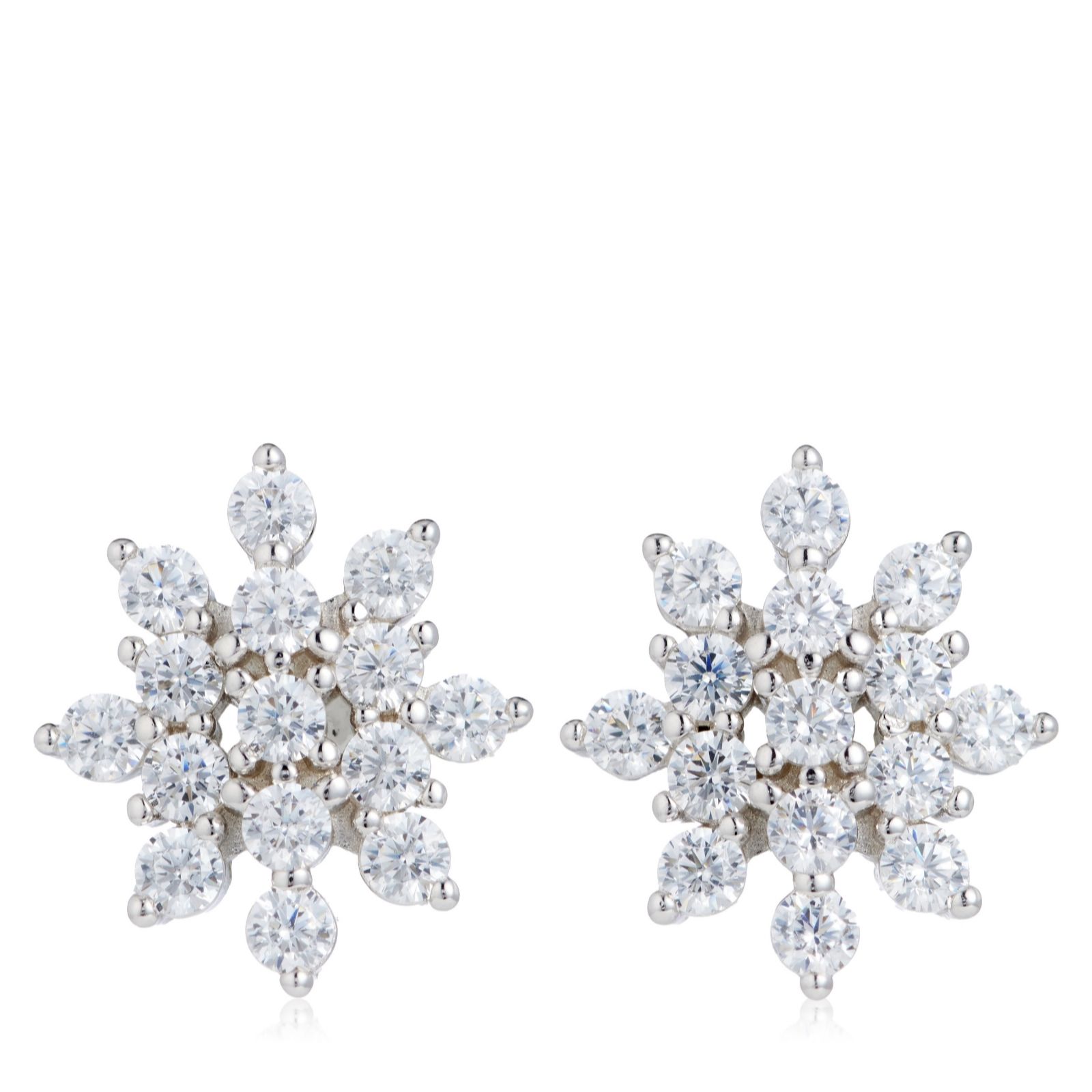 Diamonique 1.02ct Snowflake Earrings Sterling Silver