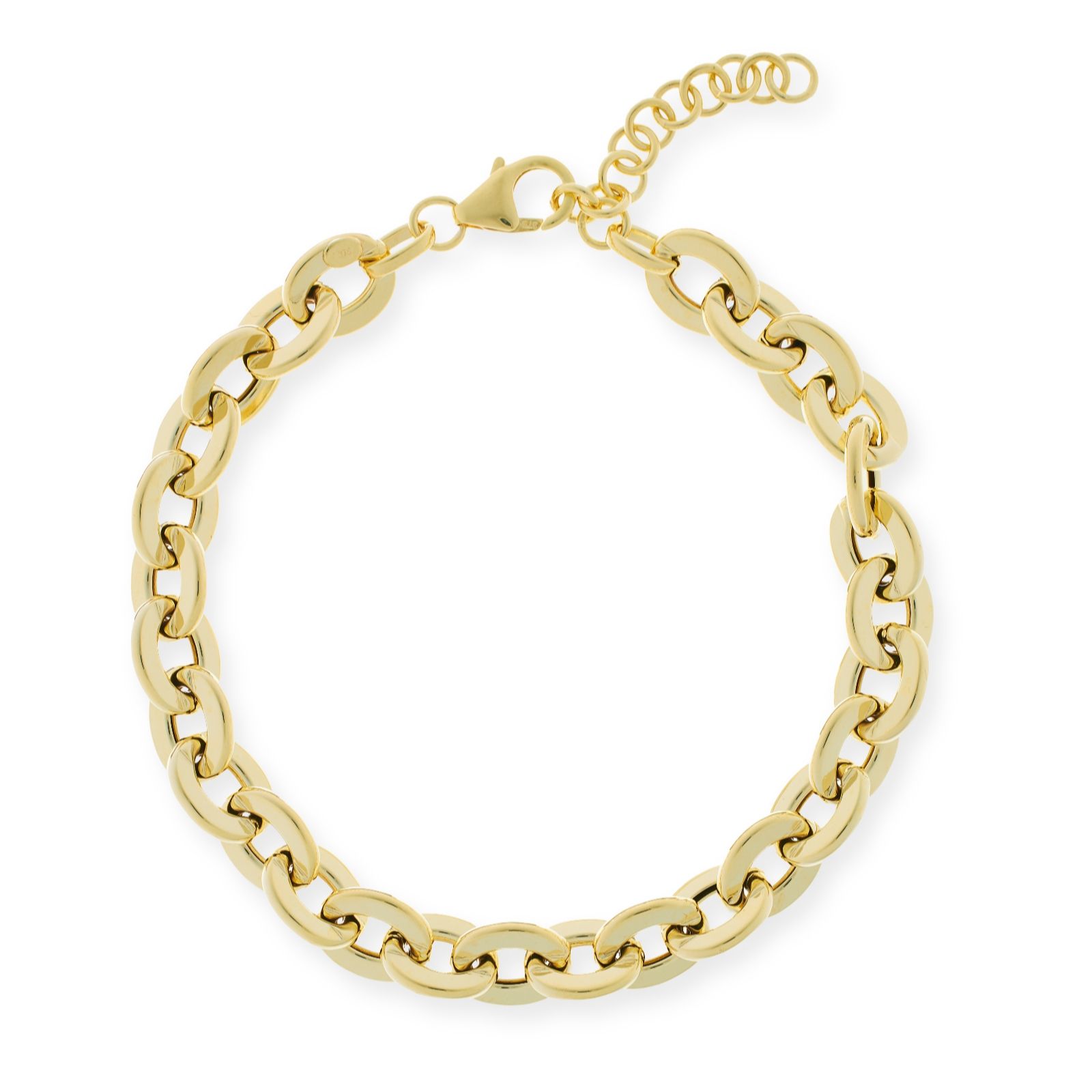 Outlet GOLD 9ct Italian Gold Flat Link Bracelet 4.9g