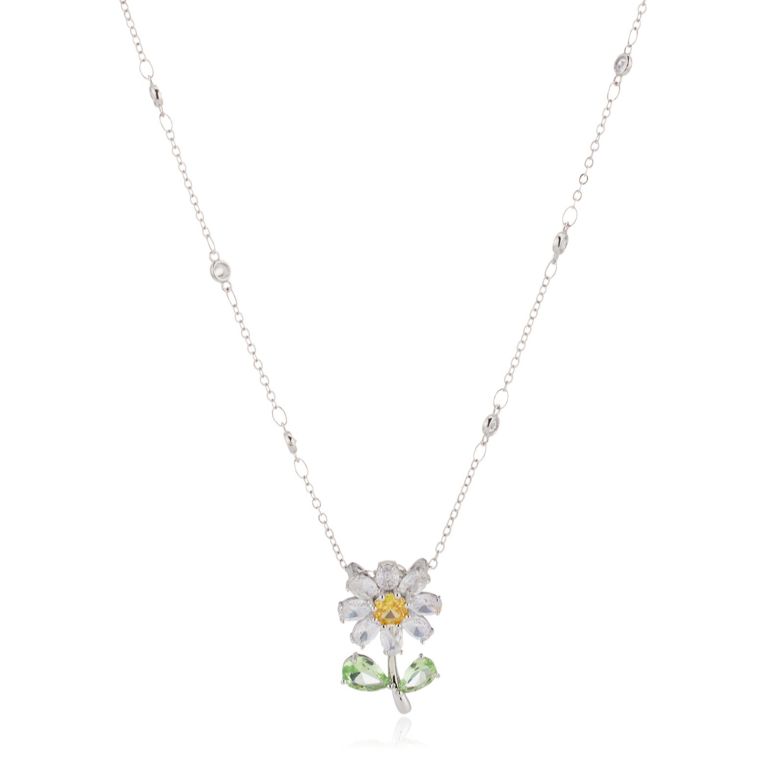 Butler & Wilson Jewellery Rhodium Butler & Wilson Single Daisy Pendant
