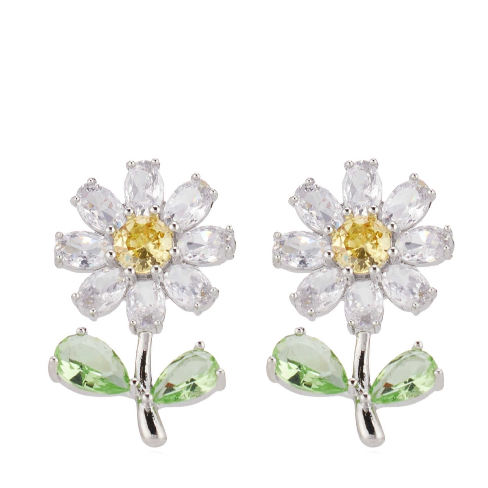 Butler & Wilson Jewellery Rhodium Butler & Wilson Crystal Daisy Earrings