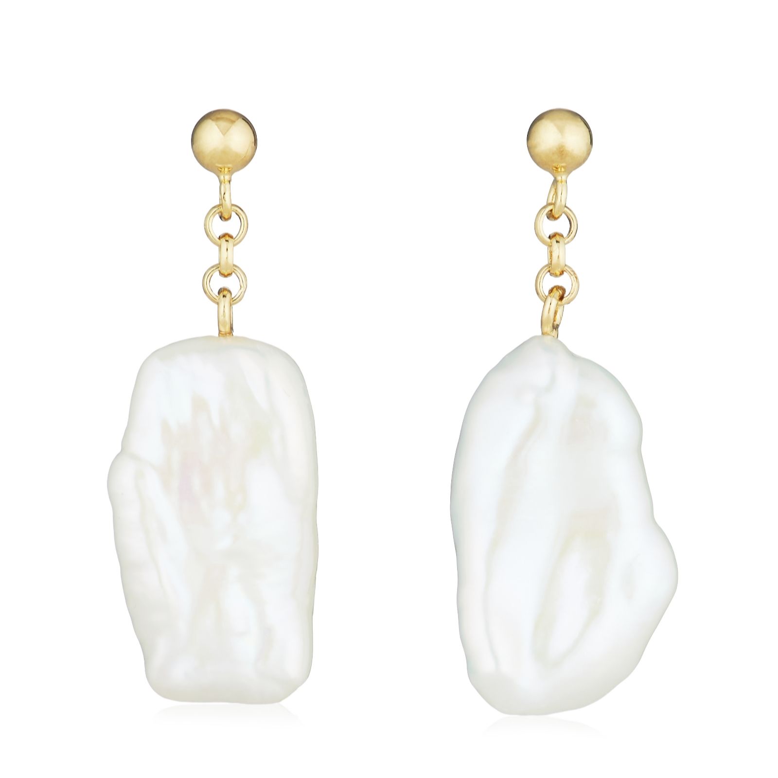 Larapearl Gold Plated Lara Pearl Private Reserve 7Mm Liquid Keshi Pearl Drop Earrings Ste...