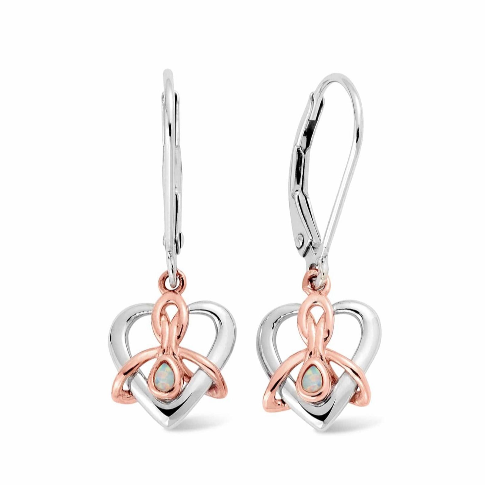Clogau Forever Yours Sterling Silver Dwynwen Drop Earrings with Opals