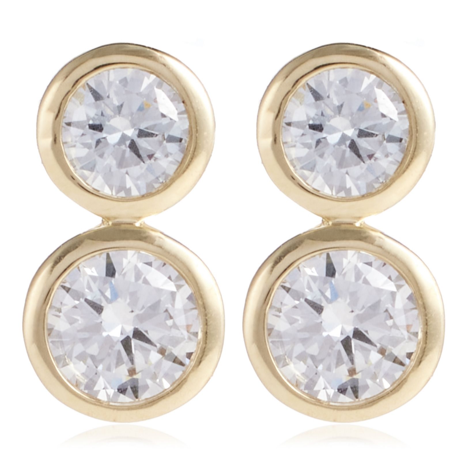 Fire Light 1ct Lab Grown Diamond Bezel Set Bubble Stud Earrings 9ct...
