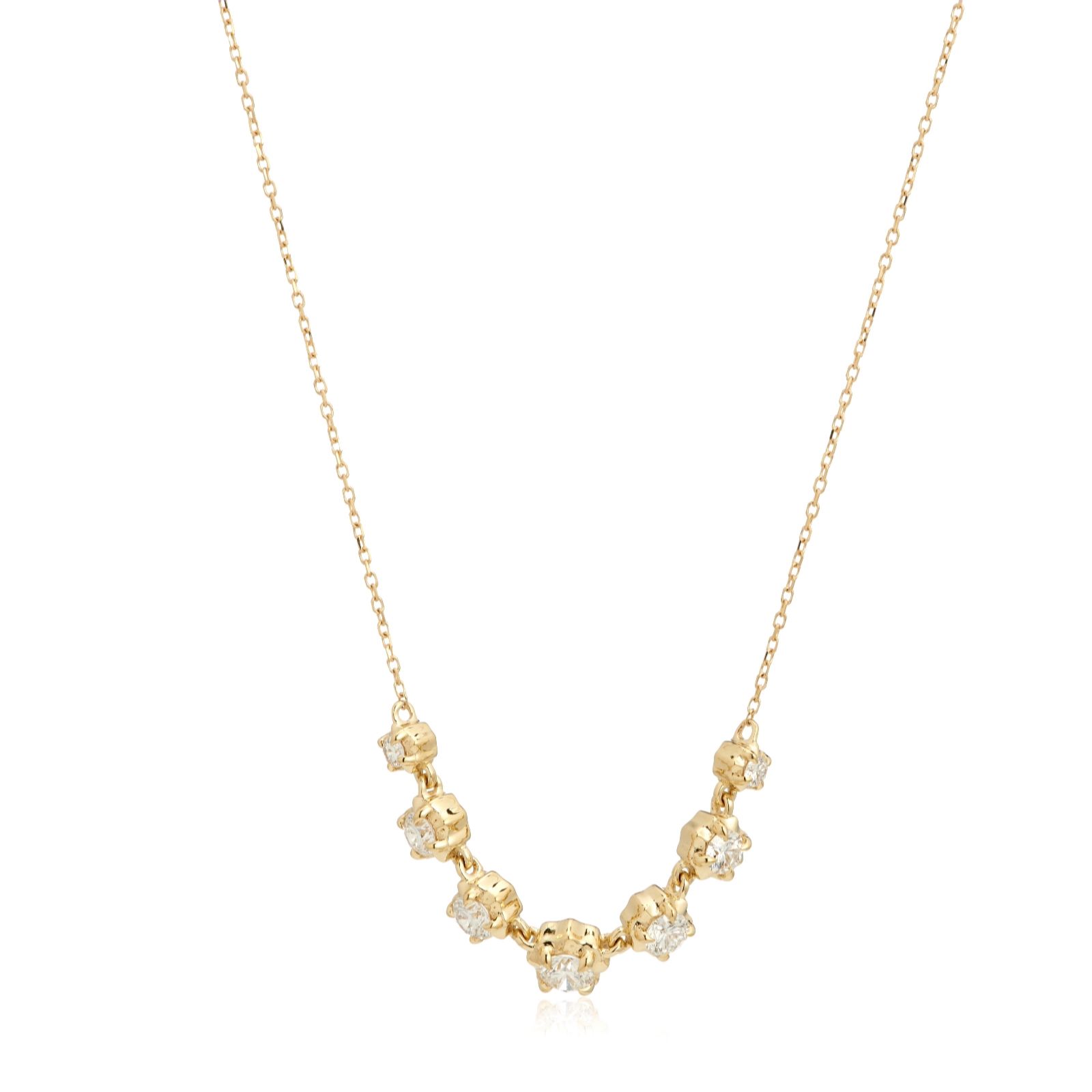 Fire Light Diamonds 1ct Graduated Diamond Necklace 9ct Gold