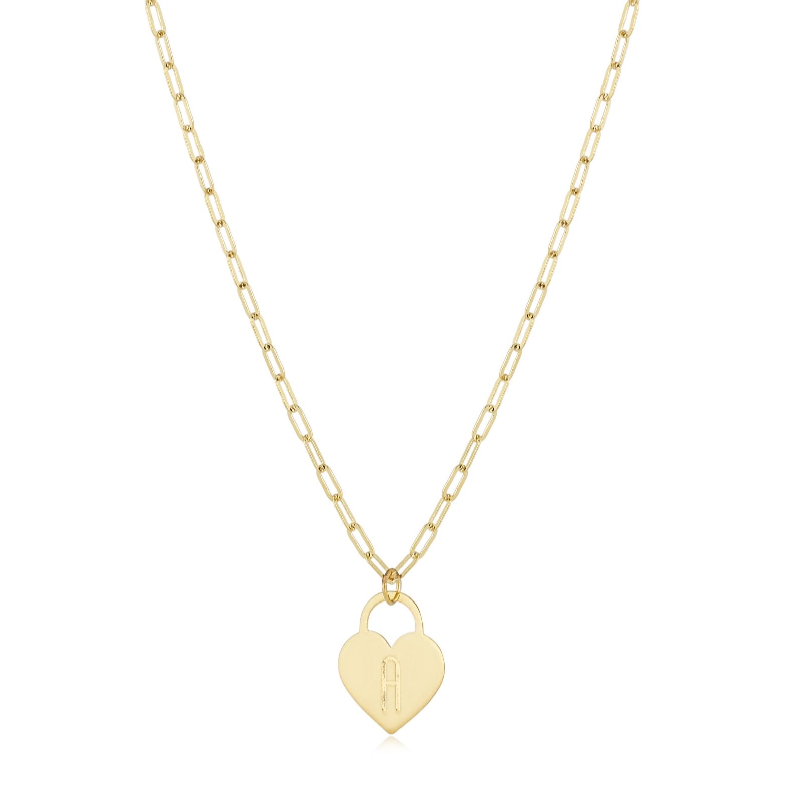 GOLD 9ct Italian Gold Paperclip Initial Necklace 1.36g