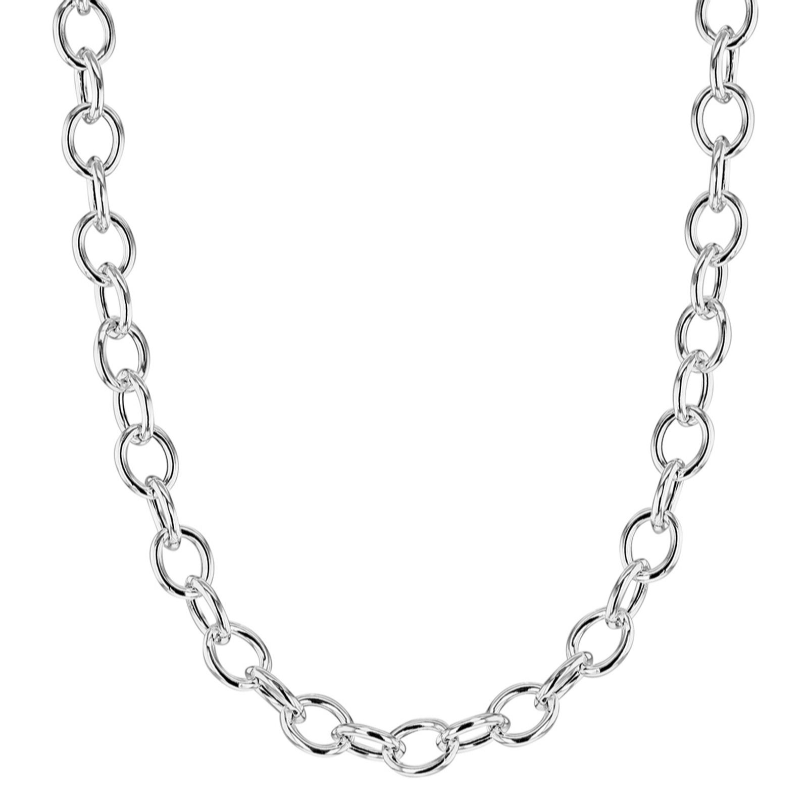 SILVER Hollow Belcher Chain Necklace 18"