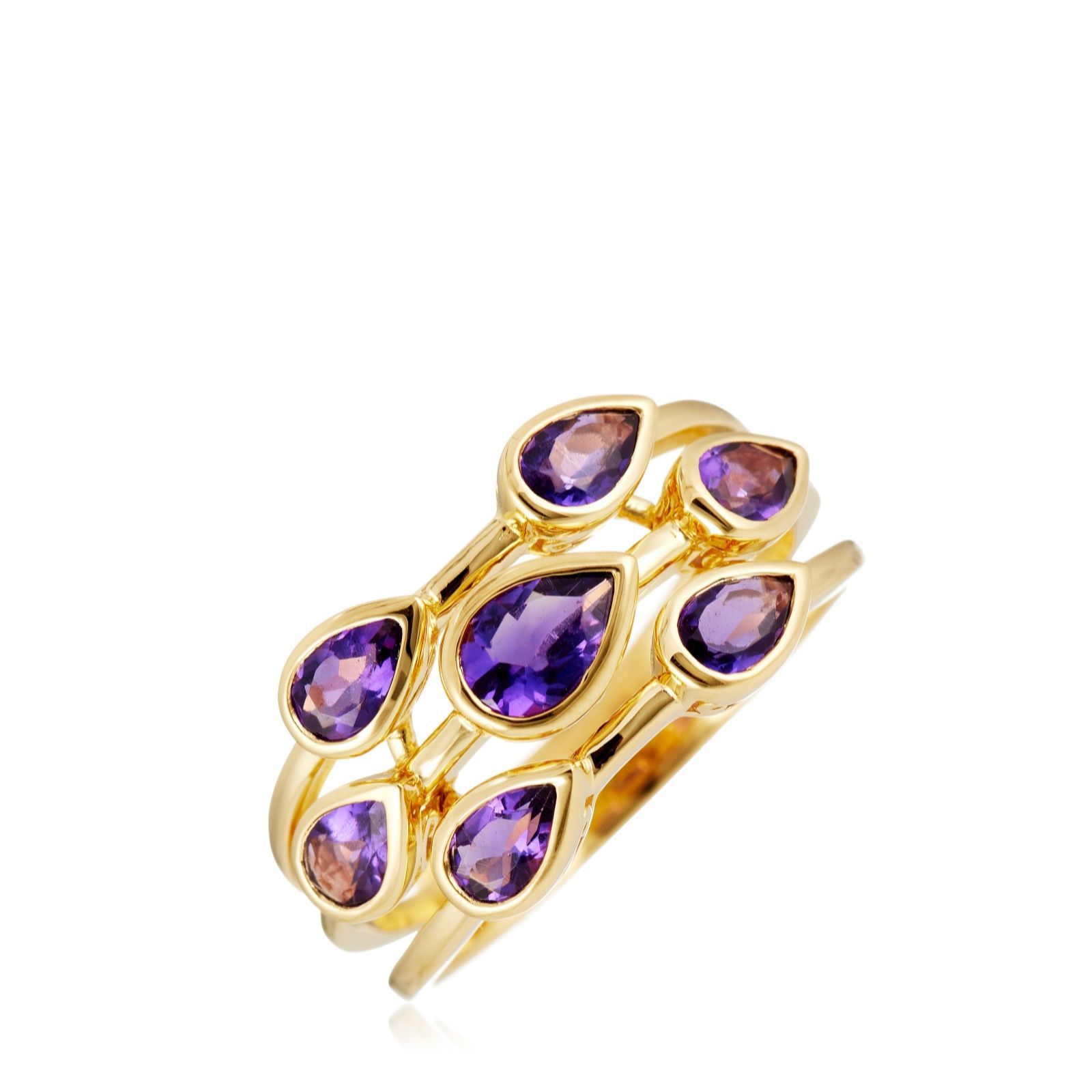 Affinity Gems 1.35ct Amethyst Pear Shape Ring Sterling Silver