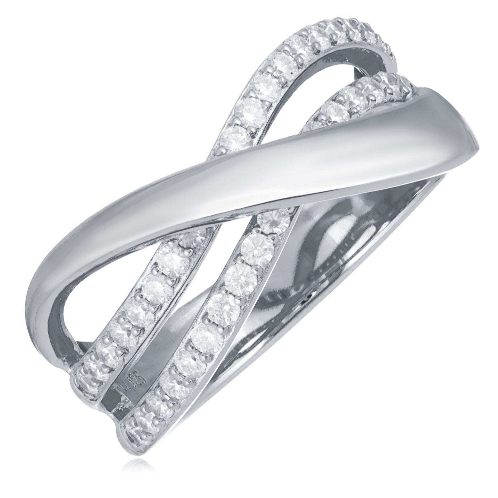 Diamonique 0.3ct tw Twist Ring Sterling Silver