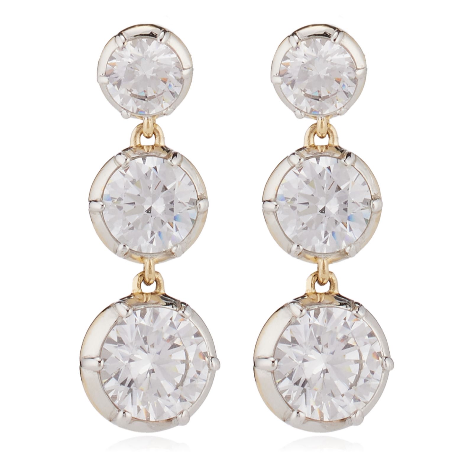 Diamonique 3.5ct tw Triple Drop Earrings Sterling Silver