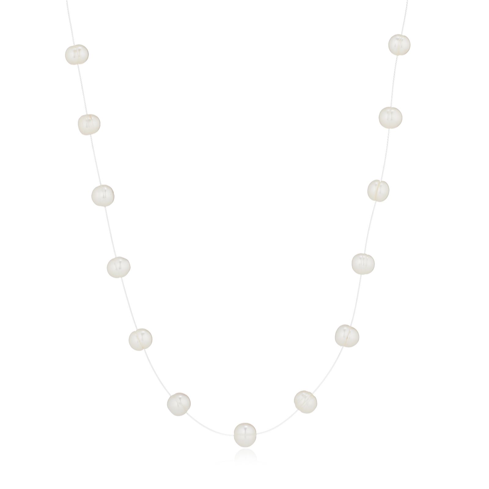 Larapearl Orchid Lara Pearl 6Mm Fresh Water Pearl Floating Necklace Sterling Silver