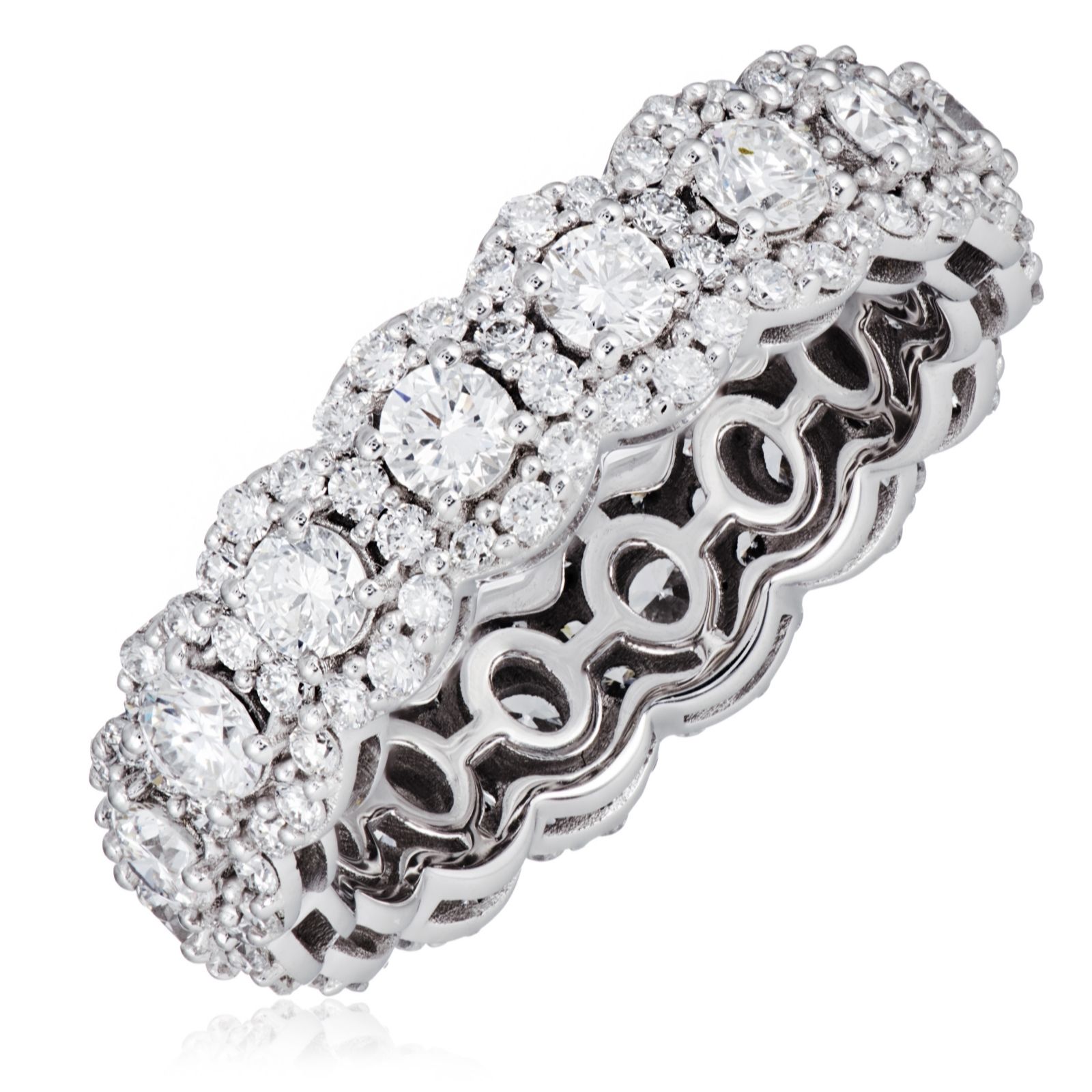 Firelight 2.33ct Lab Grown Diamond Blossom Eternity Ring 14ct Gold