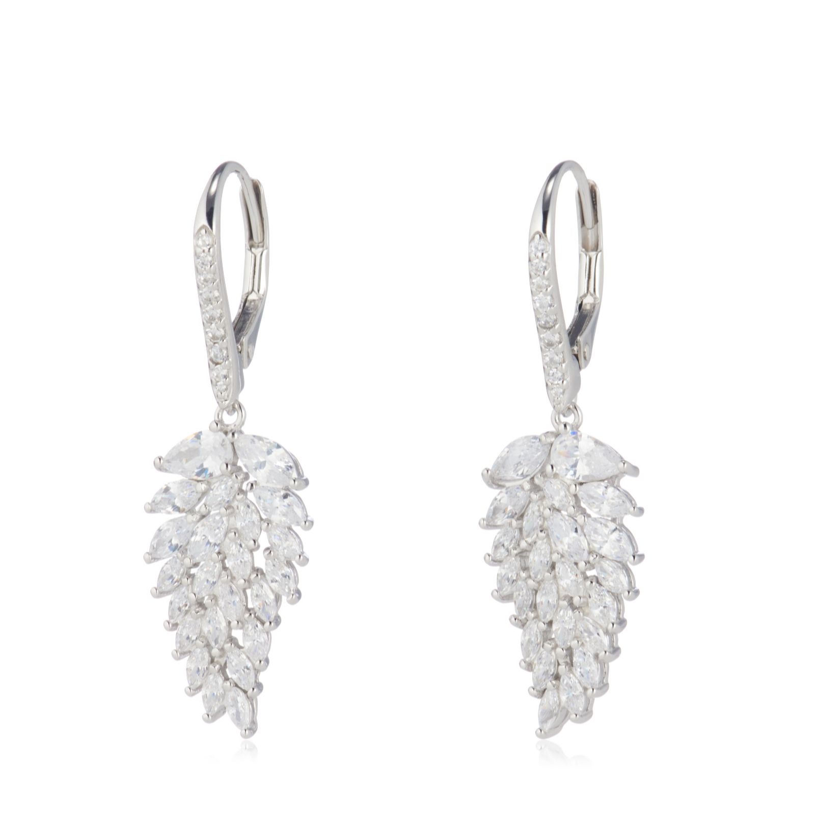 Diamonique 2.7ct tw Marquise Cut Angel Wing Earrings Sterling Silver