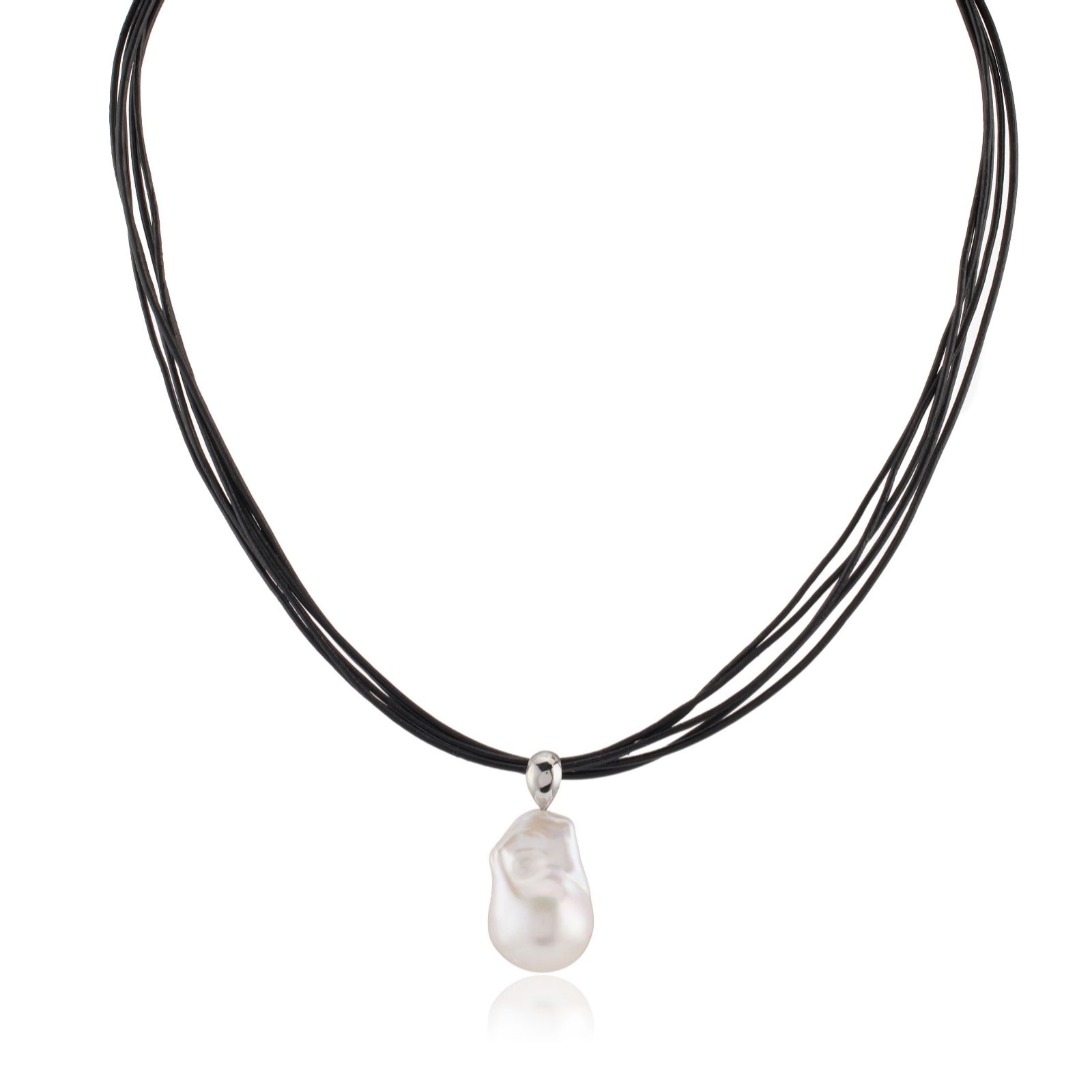 Larapearl White Lara Pearl Private Reserve Nucleated Baroque Pearl Pendant Necklace